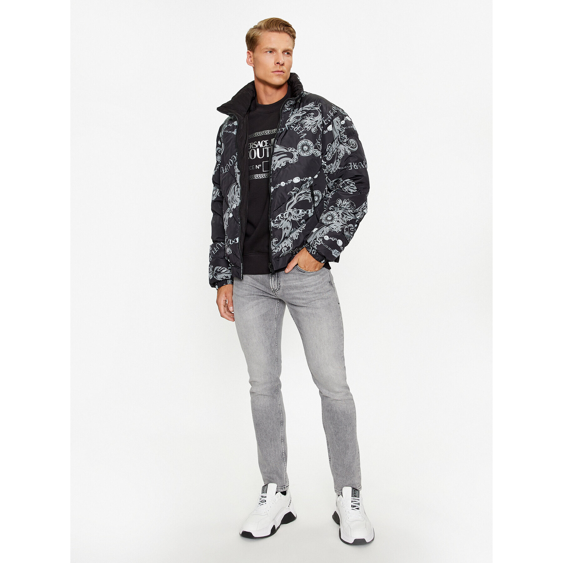 Versace Jeans Couture Пухено яке 75GAUD04 Черен Regular Fit - Pepit.bg