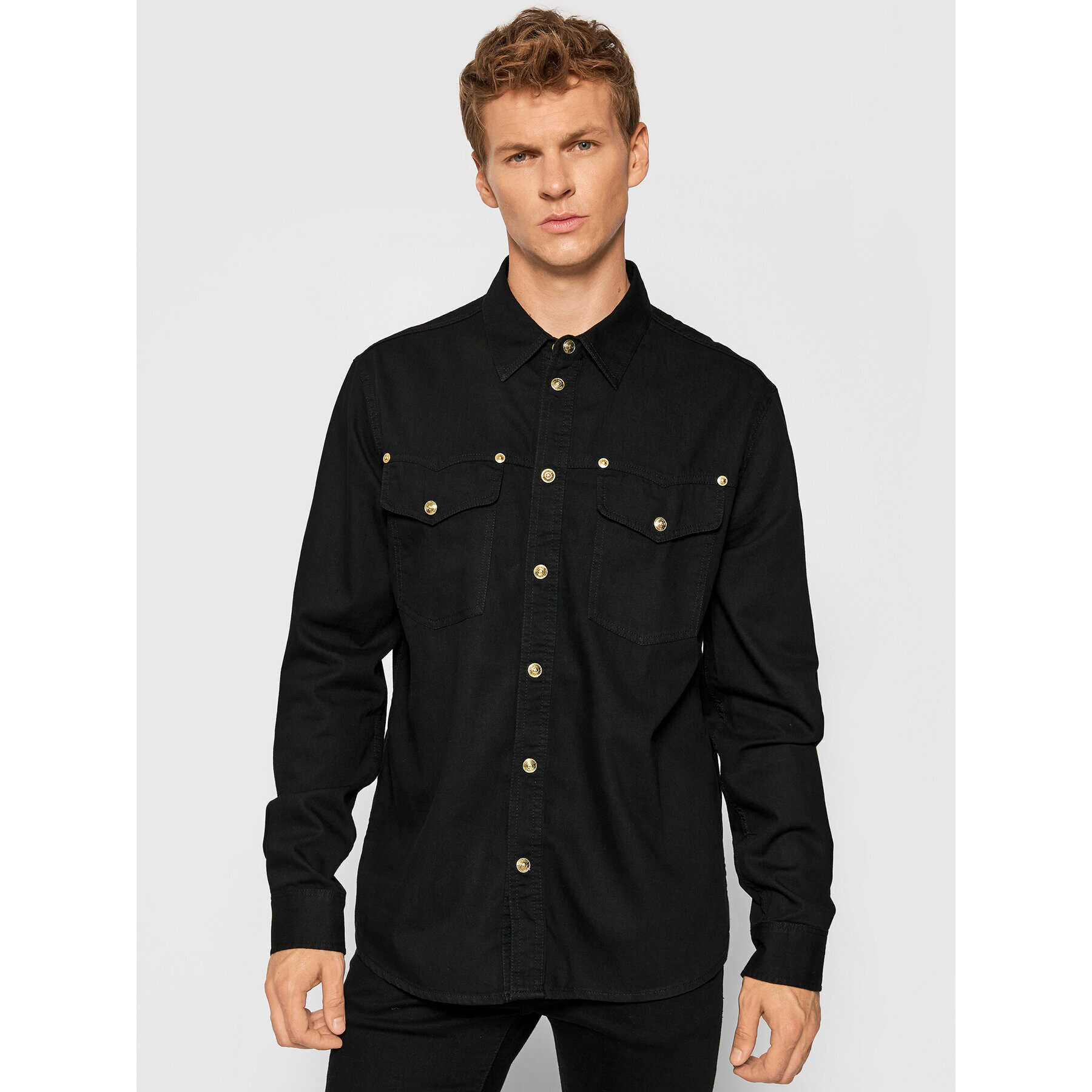Versace Jeans Couture Риза 71GALC09 Черен Regular Fit - Pepit.bg