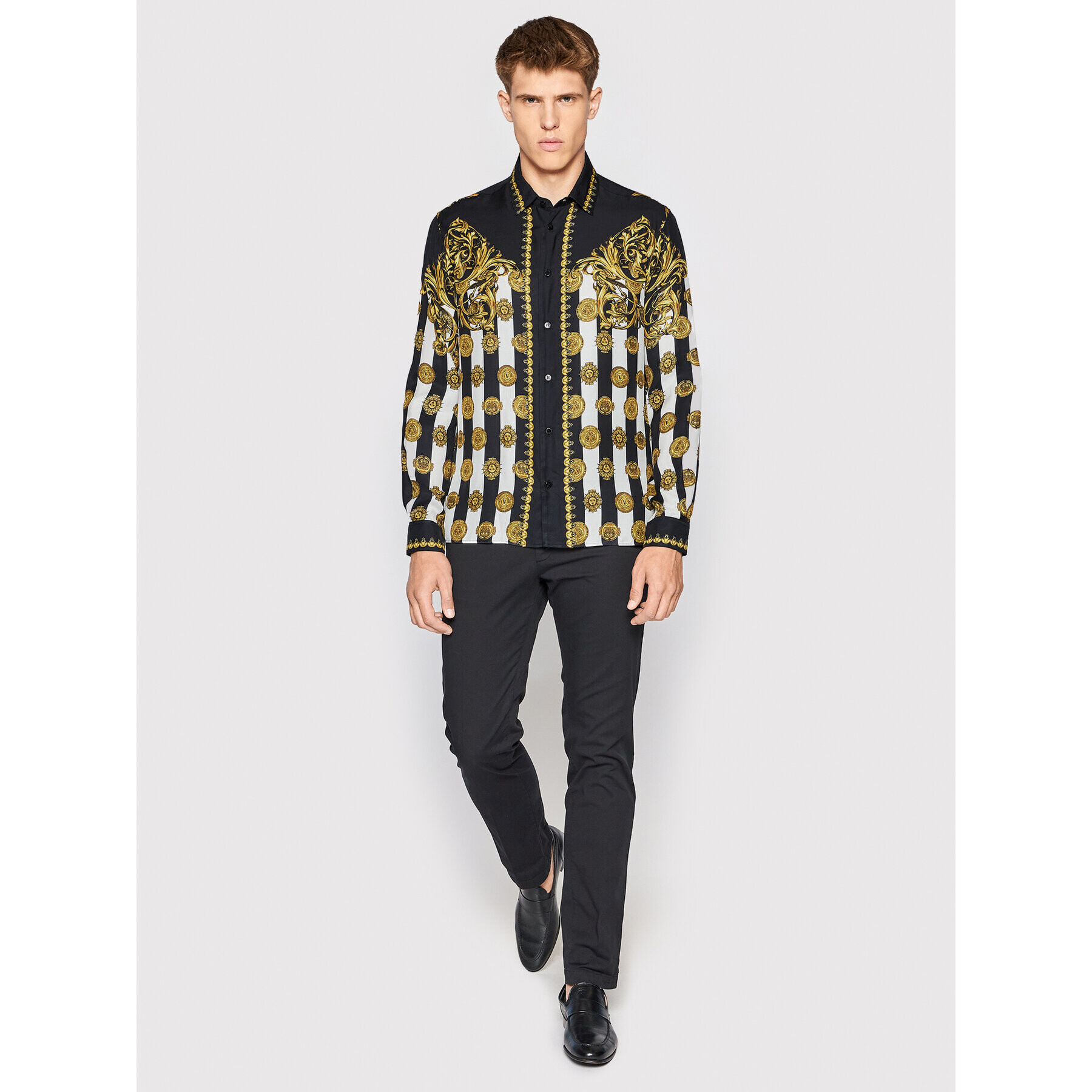 Versace Jeans Couture Риза 72GAL2RC Черен Regular Fit - Pepit.bg