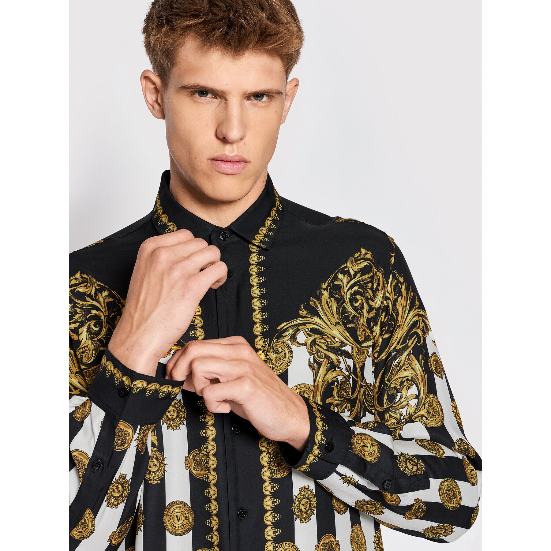 Versace Jeans Couture Риза 72GAL2RC Черен Regular Fit - Pepit.bg