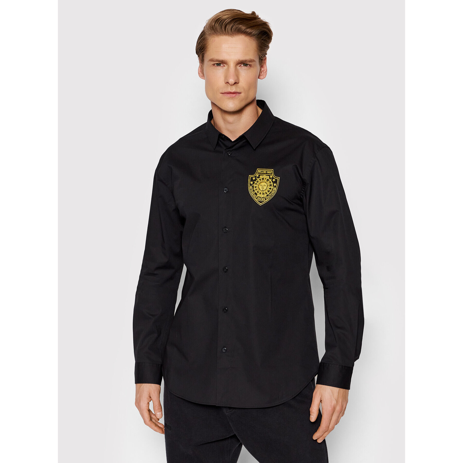 Versace Jeans Couture Риза 72GAL2S6 Черен Slim Fit - Pepit.bg