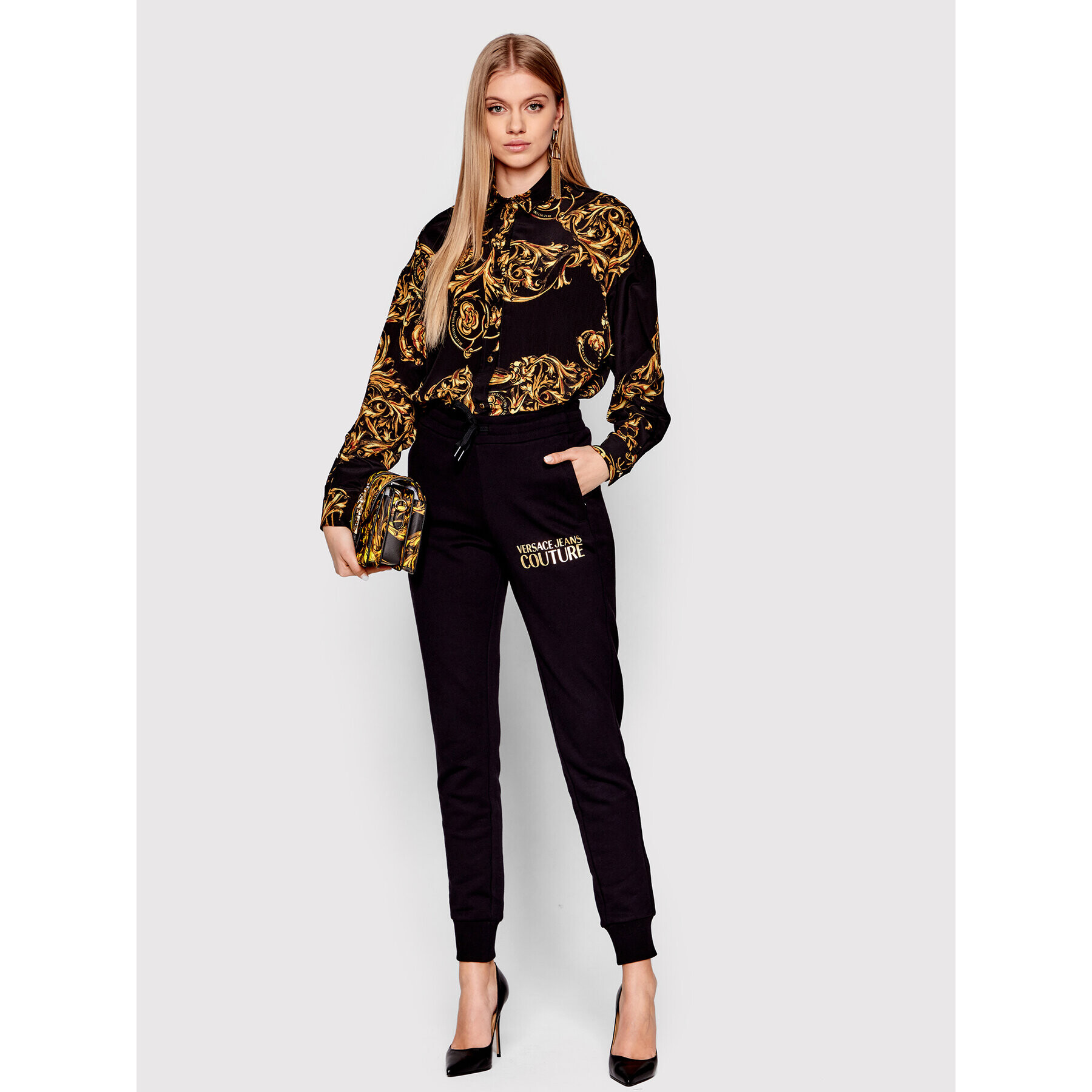 Versace Jeans Couture Риза 72HAL211 Черен Regular Fit - Pepit.bg