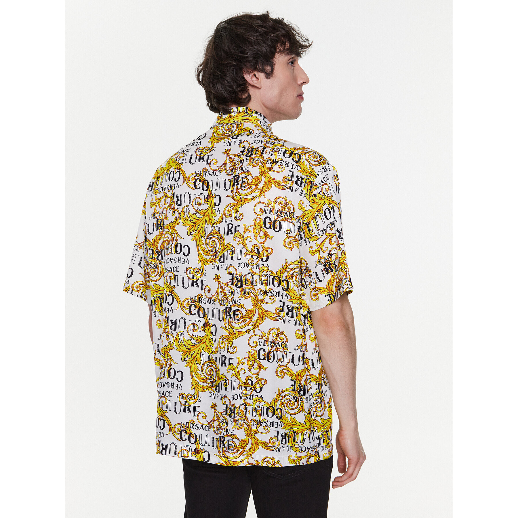 Versace Jeans Couture Риза 74GAL2B0 Бял Regular Fit - Pepit.bg