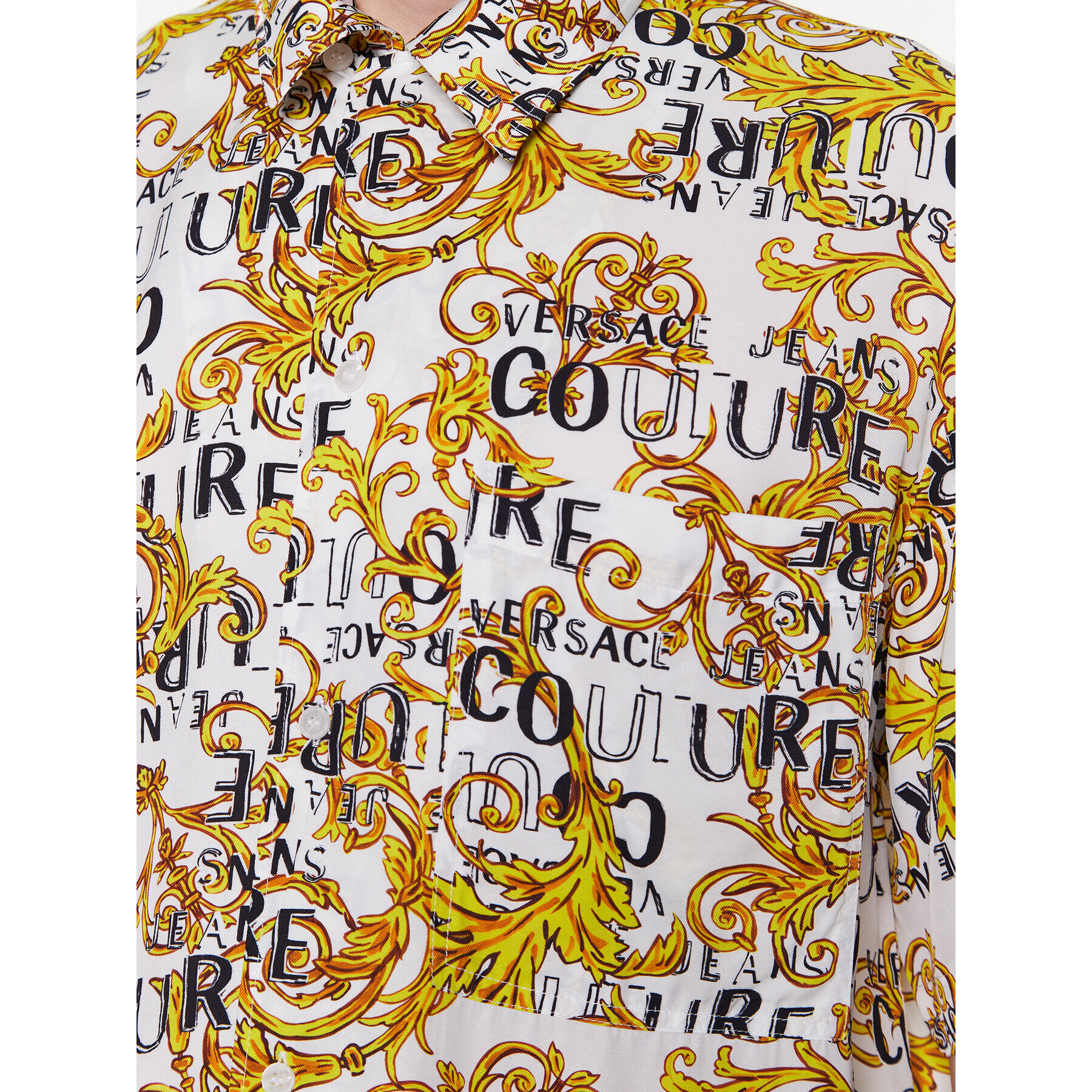 Versace Jeans Couture Риза 74GAL2B0 Бял Regular Fit - Pepit.bg