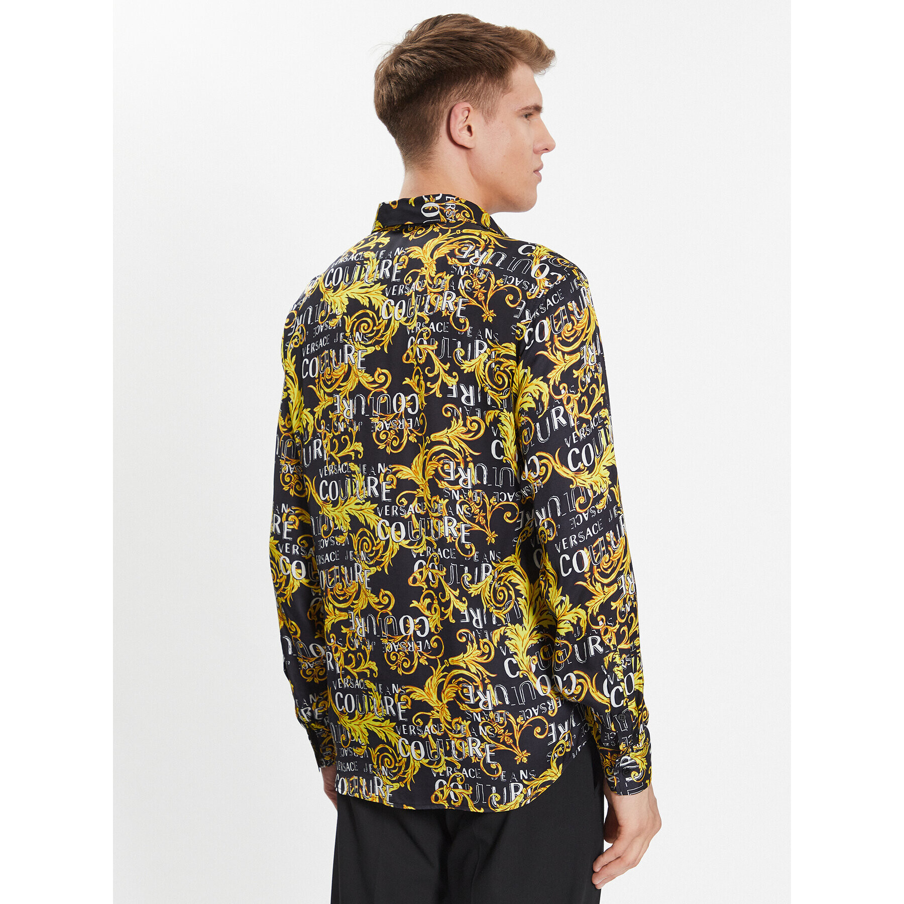 Versace Jeans Couture Риза 74GAL2R0 Черен Regular Fit - Pepit.bg