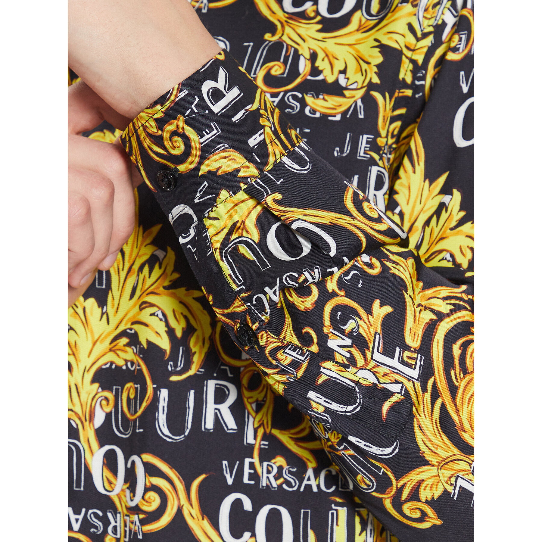 Versace Jeans Couture Риза 74GAL2R0 Черен Regular Fit - Pepit.bg