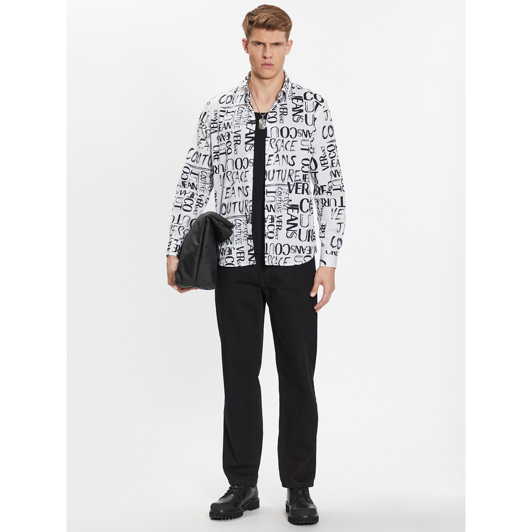 Versace Jeans Couture Риза 74GAL2R2 Бял Regular Fit - Pepit.bg