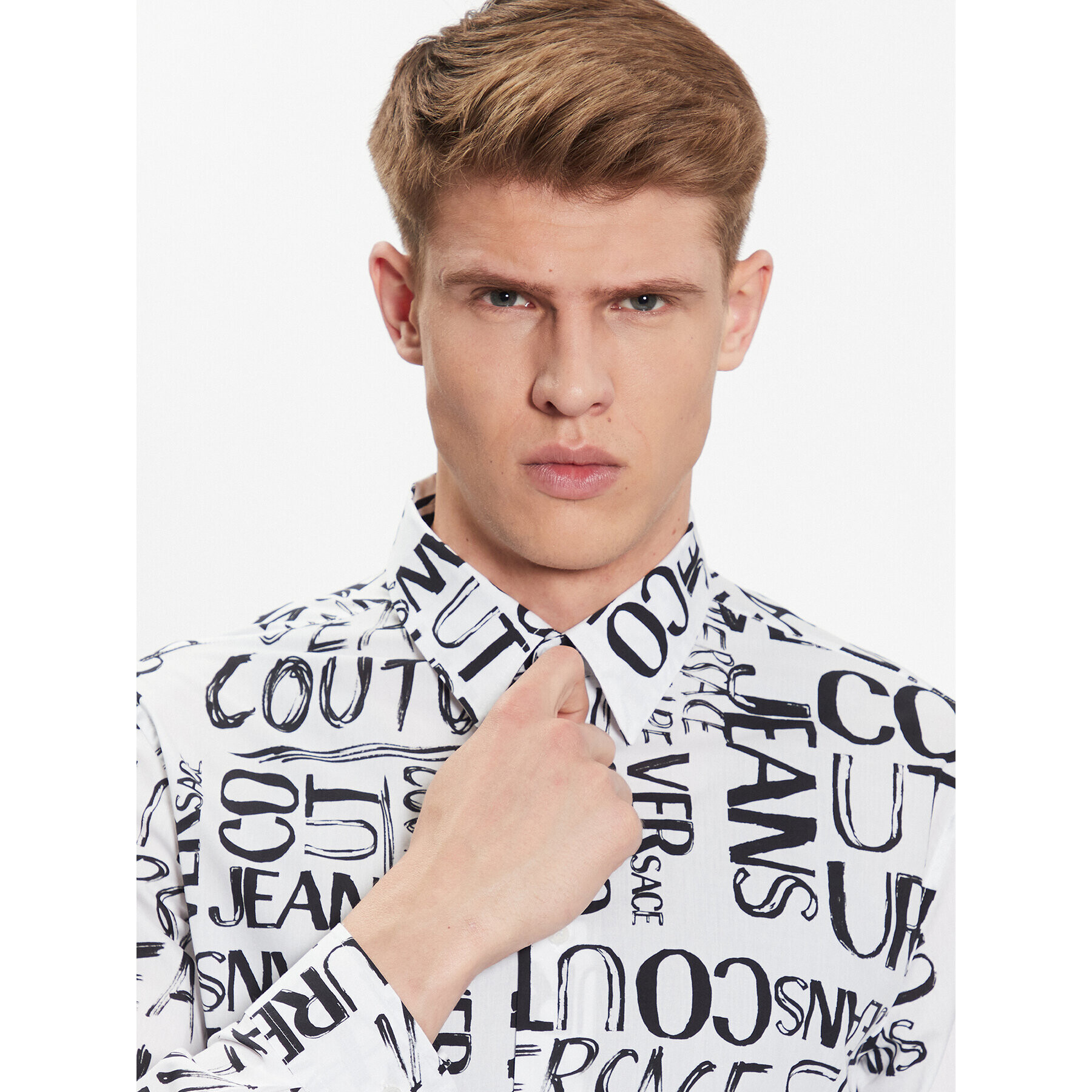 Versace Jeans Couture Риза 74GAL2R2 Бял Regular Fit - Pepit.bg