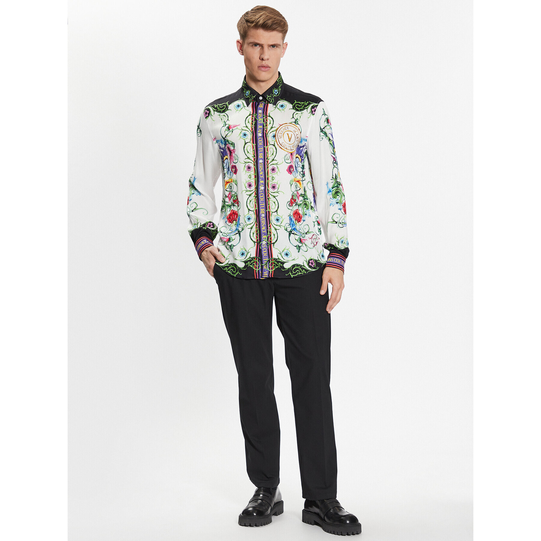Versace Jeans Couture Риза 74GAL2RG Бял Regular Fit - Pepit.bg