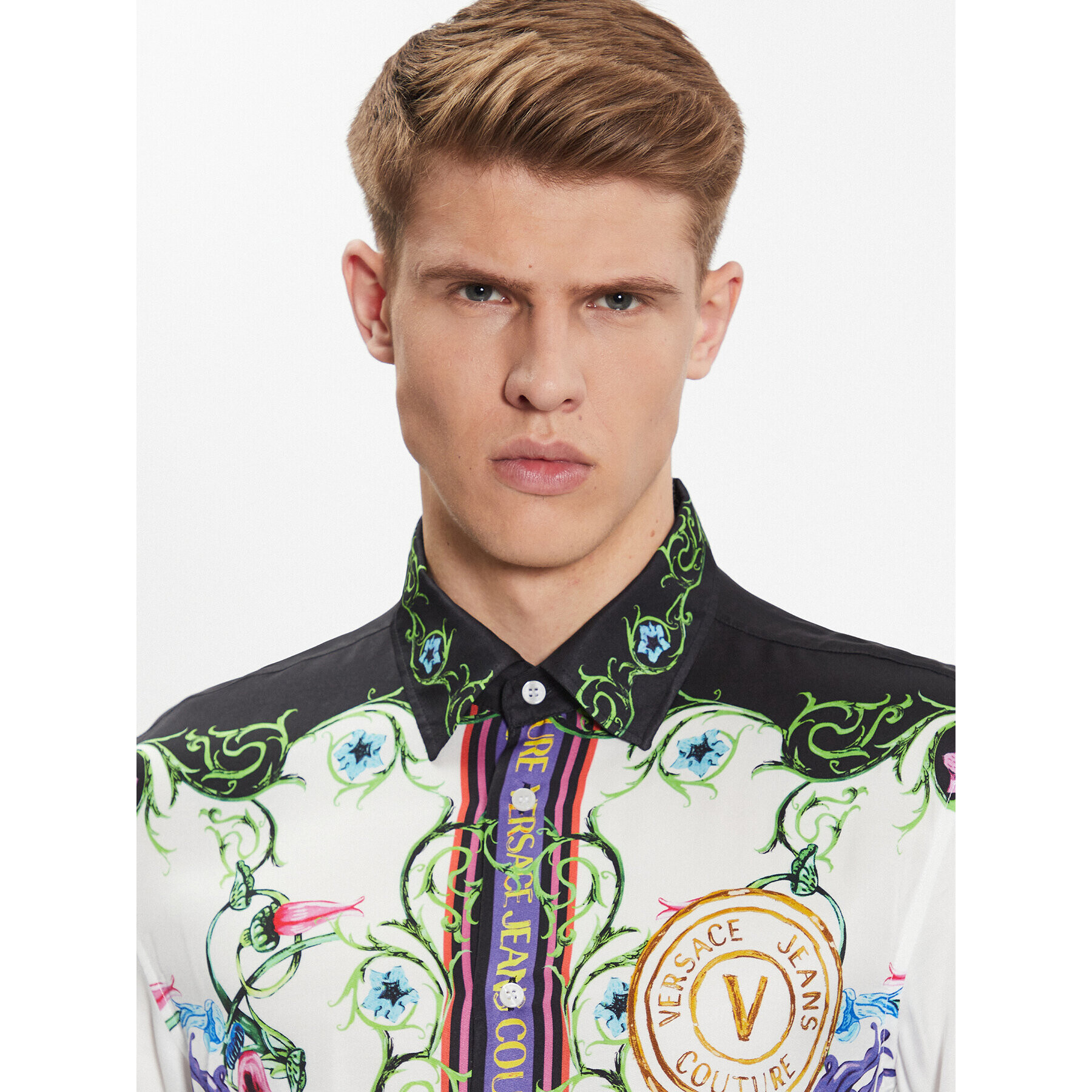 Versace Jeans Couture Риза 74GAL2RG Бял Regular Fit - Pepit.bg