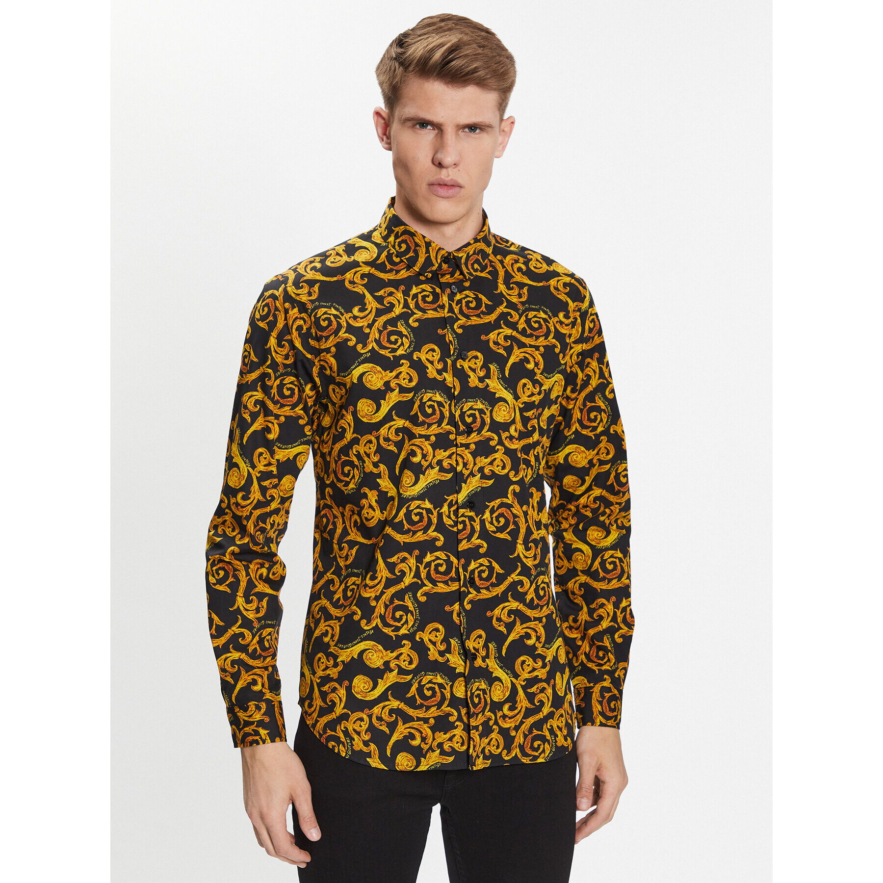 Versace Jeans Couture Риза 74GAL2S1 Черен Regular Fit - Pepit.bg