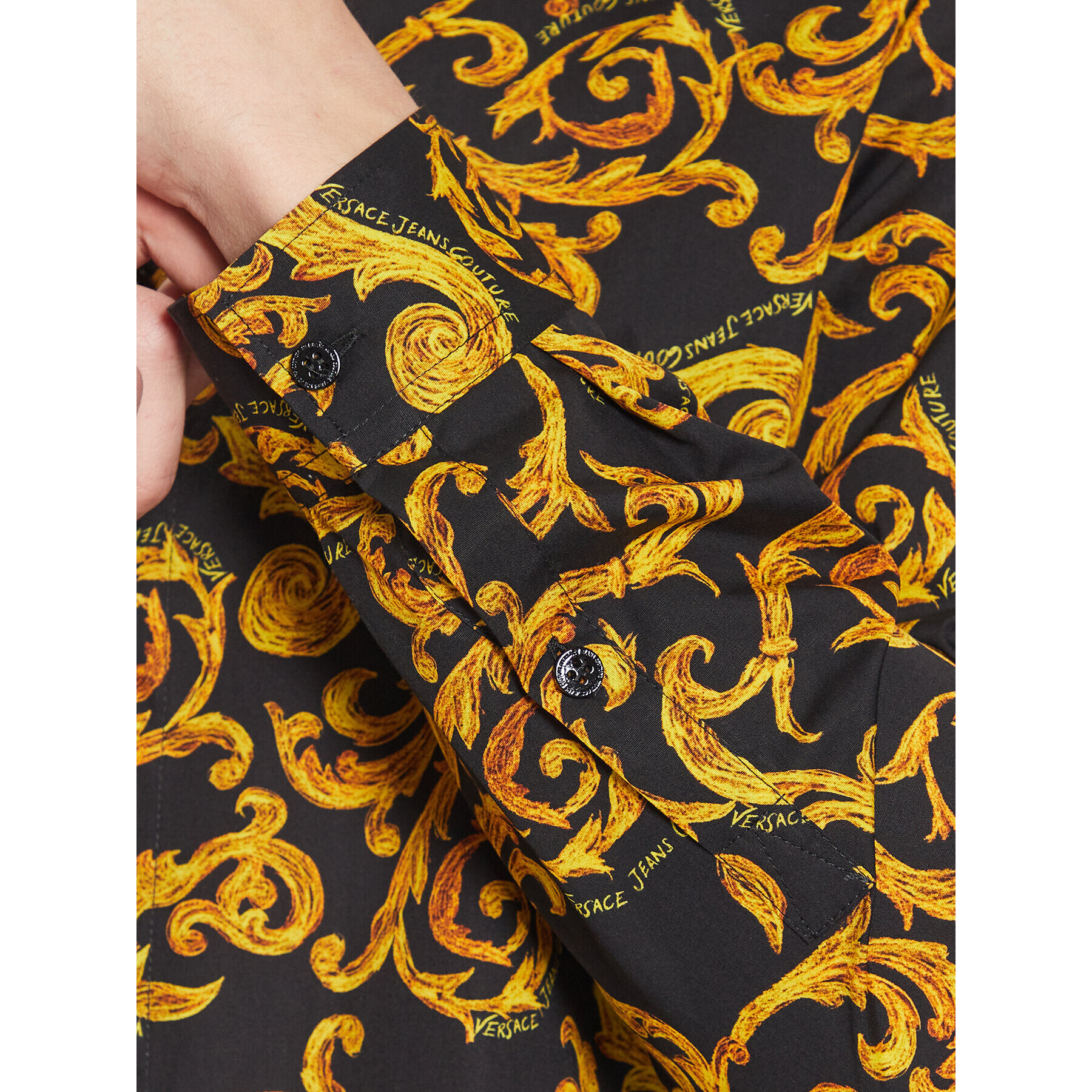 Versace Jeans Couture Риза 74GAL2S1 Черен Regular Fit - Pepit.bg