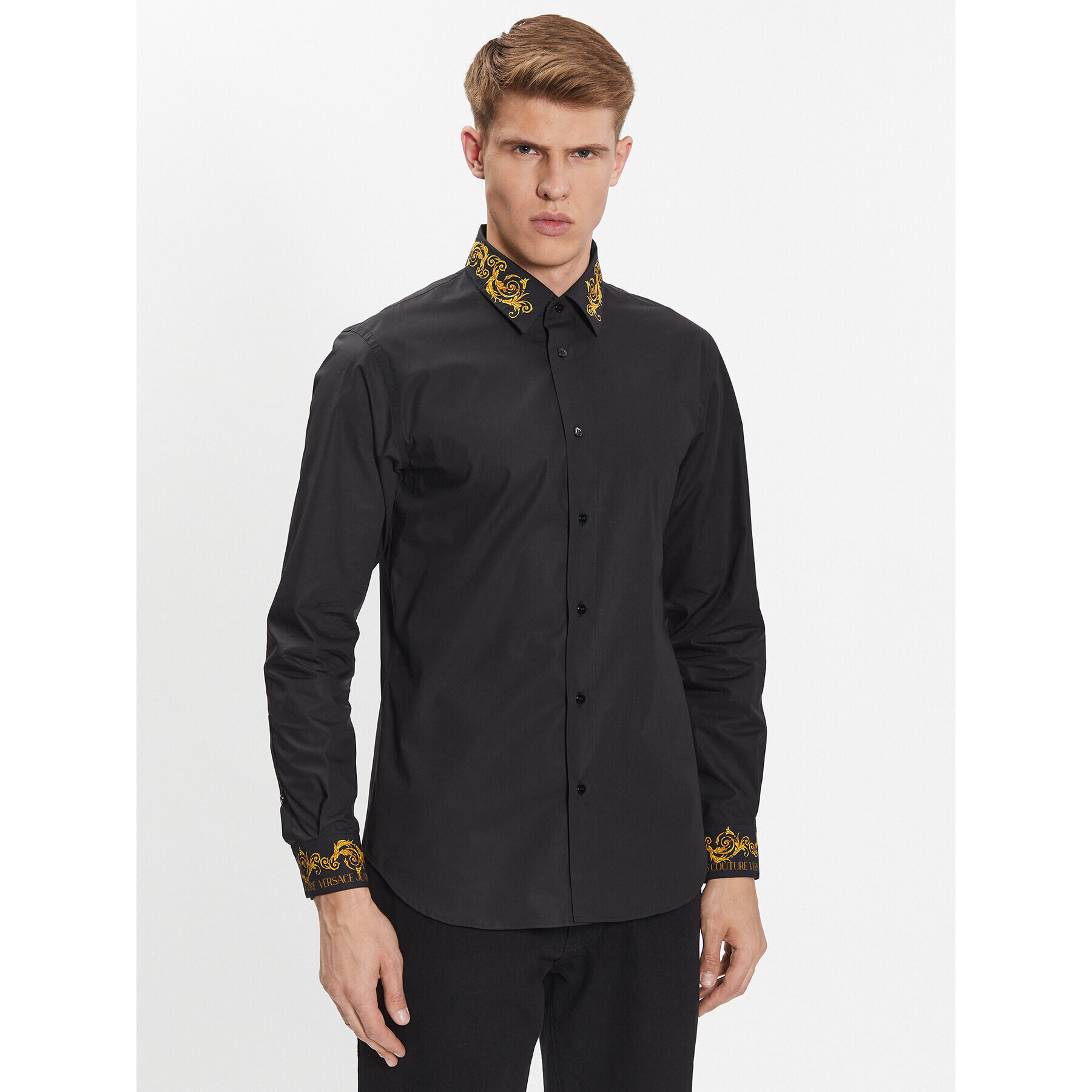 Versace Jeans Couture Риза 74GAL2SB Черен Regular Fit - Pepit.bg