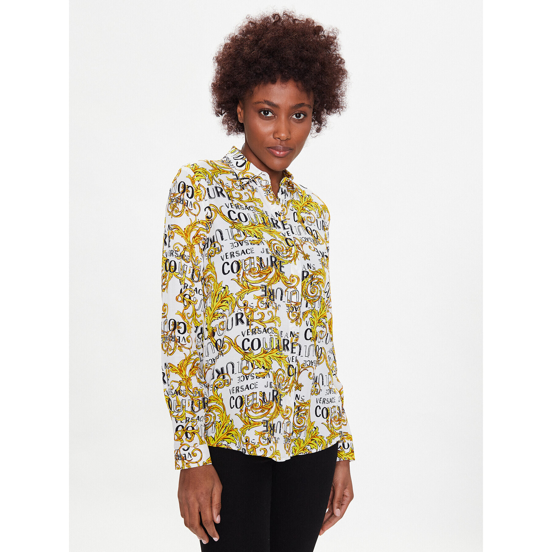 Versace Jeans Couture Риза 74HAL201 Бял Regular Fit - Pepit.bg