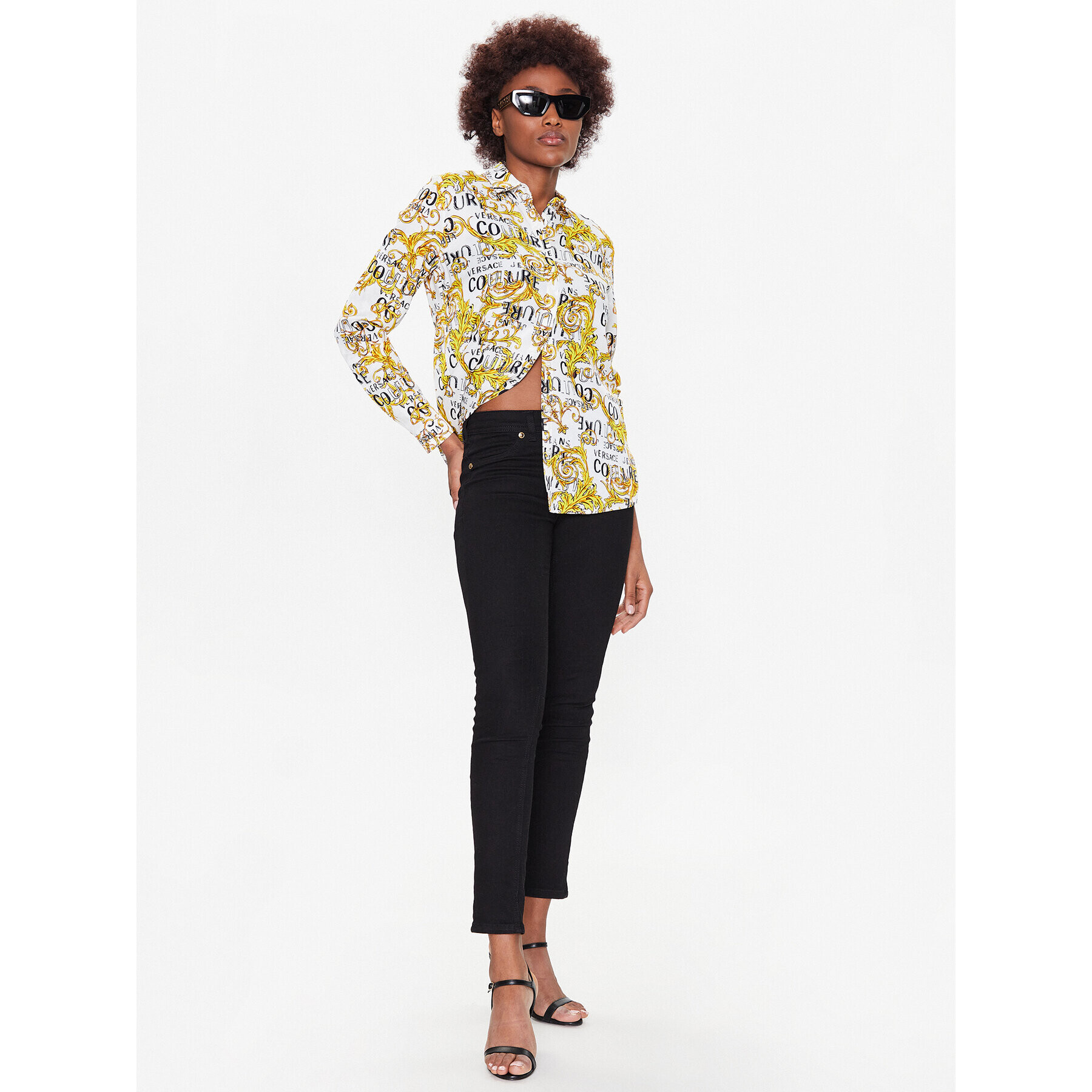 Versace Jeans Couture Риза 74HAL201 Бял Regular Fit - Pepit.bg