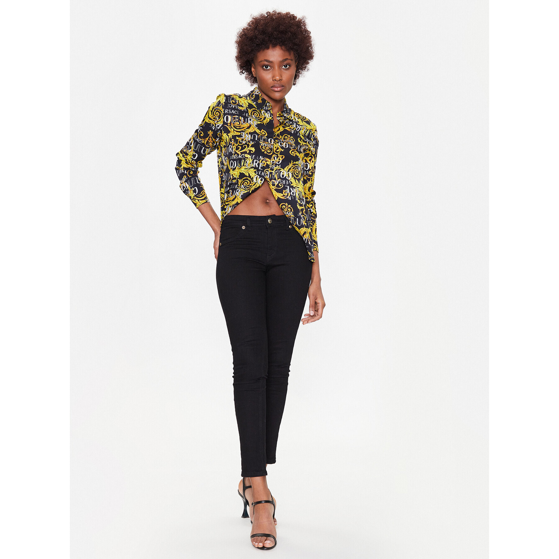 Versace Jeans Couture Риза 74HAL201 Черен Regular Fit - Pepit.bg