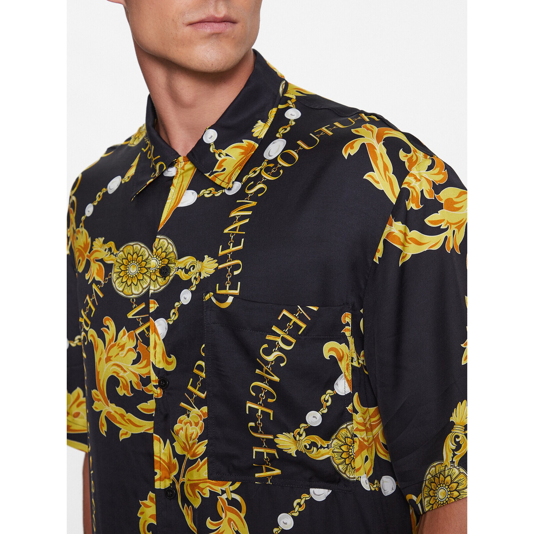 Versace Jeans Couture Риза 75GAL2B0 Черен Regular Fit - Pepit.bg
