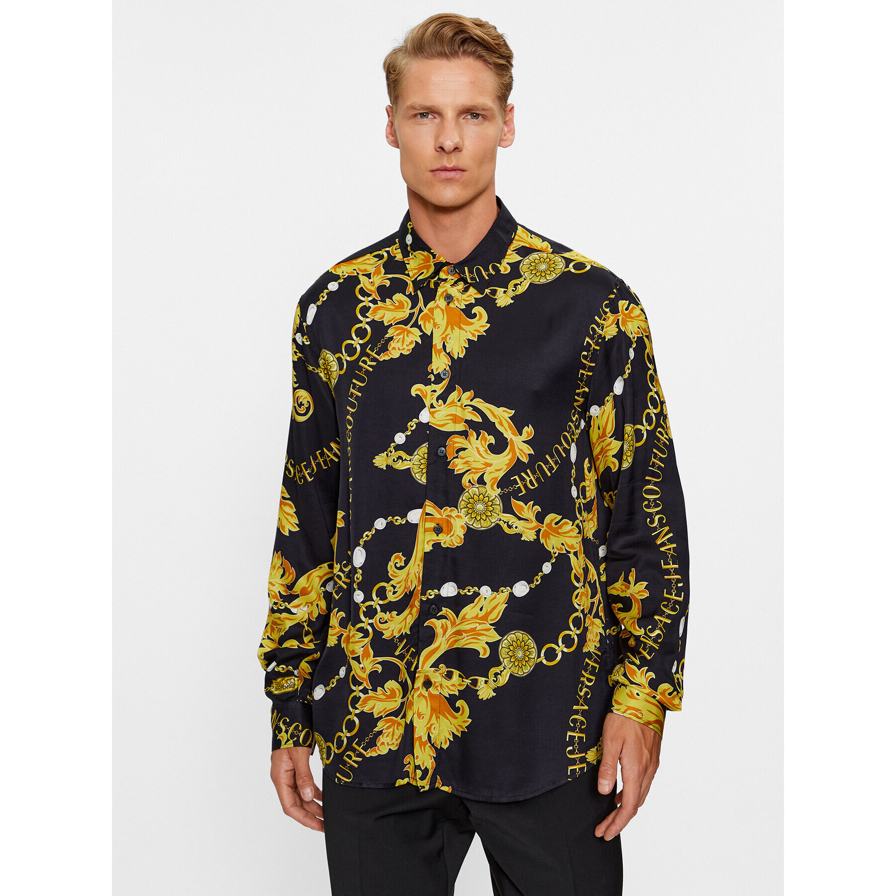 Versace Jeans Couture Риза 75GAL2R0 Черен Regular Fit - Pepit.bg