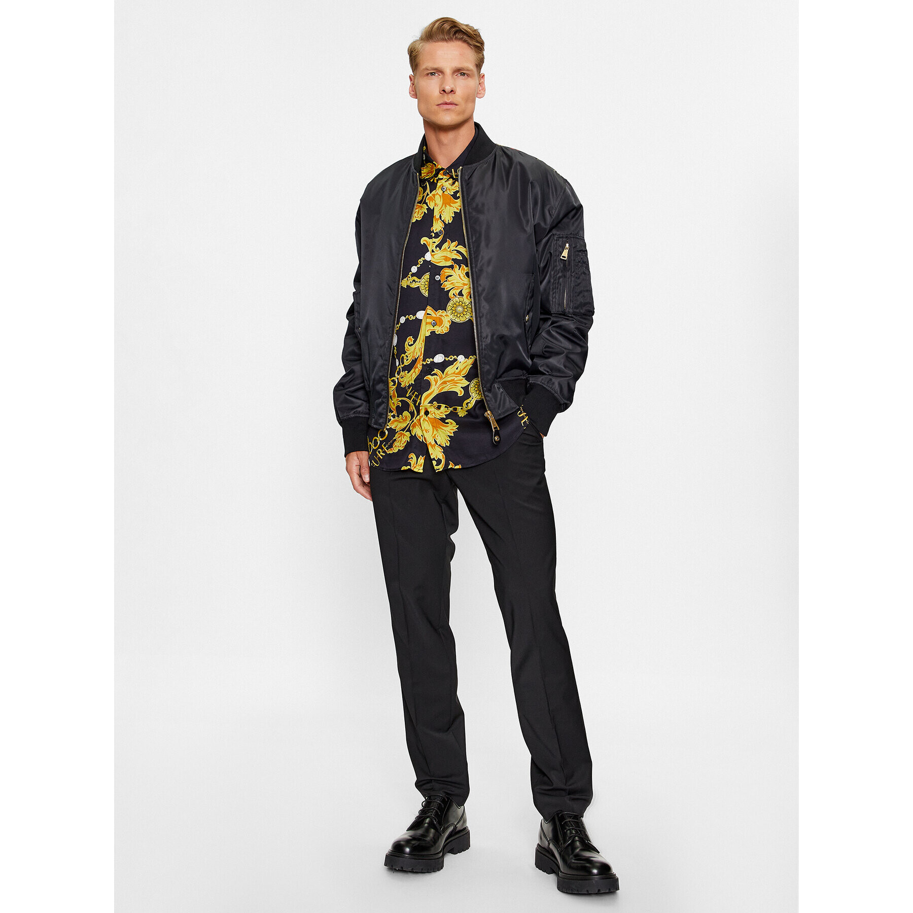 Versace Jeans Couture Риза 75GAL2R0 Черен Regular Fit - Pepit.bg