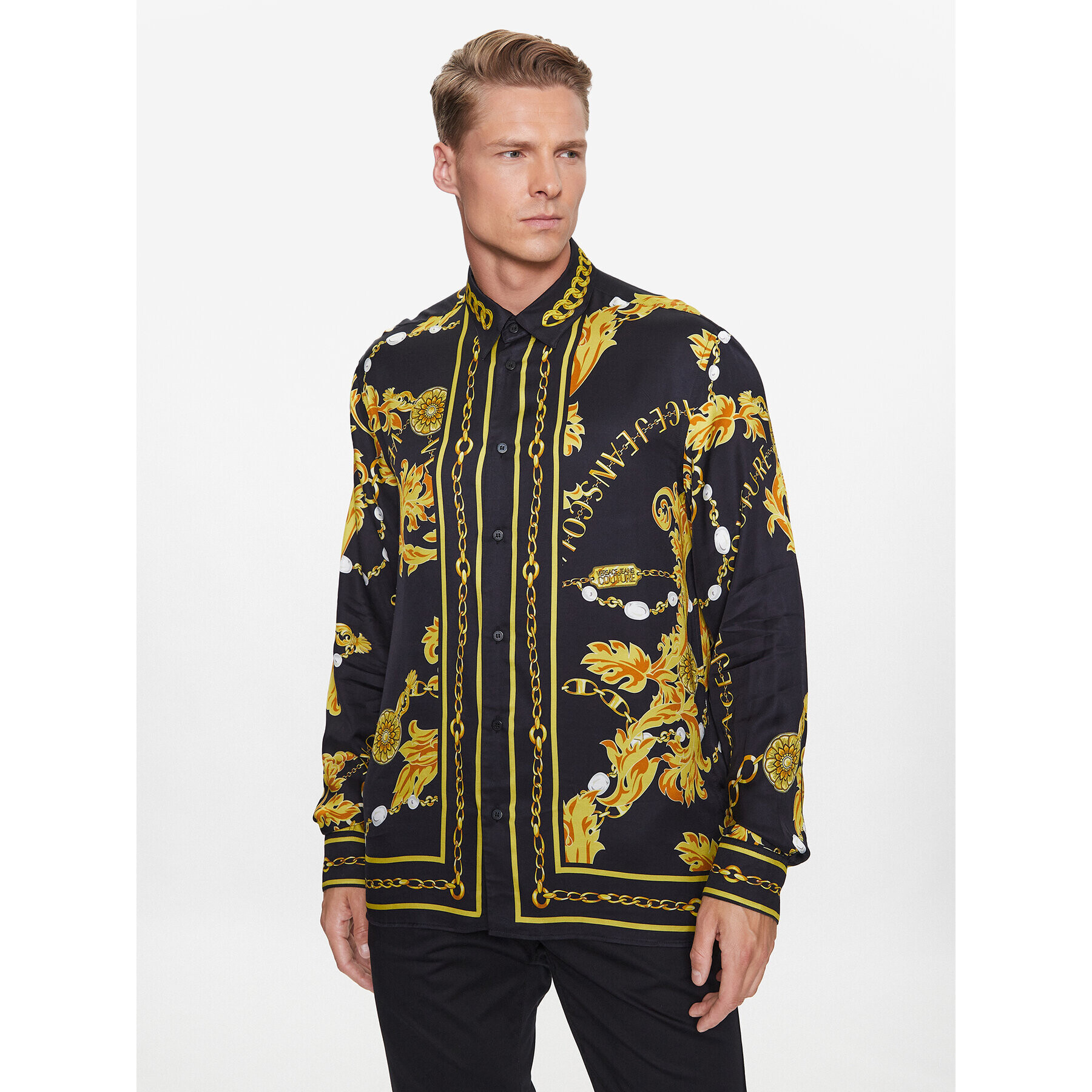 Versace Jeans Couture Риза 75GAL2RC Черен Regular Fit - Pepit.bg