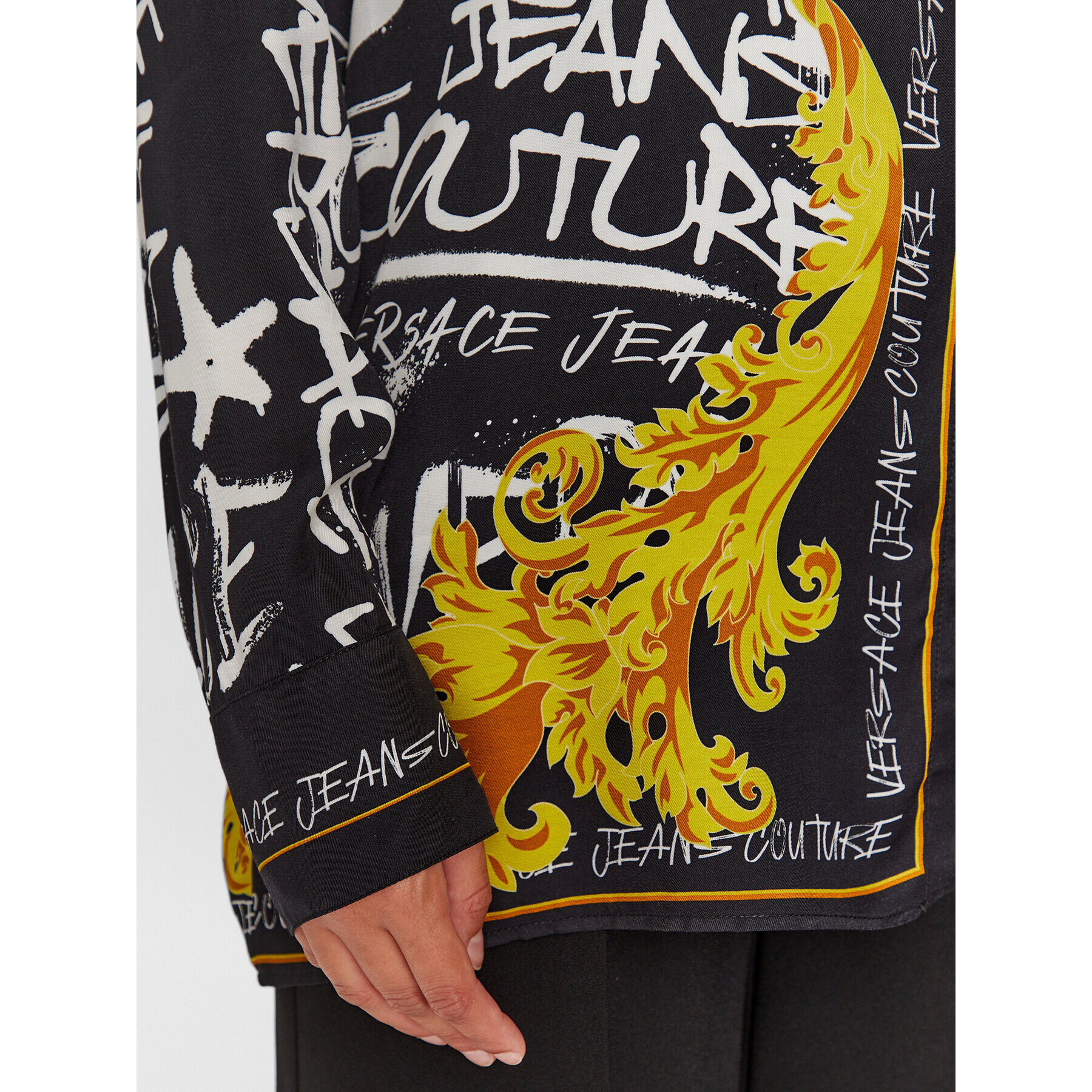 Versace Jeans Couture Риза 75HAL2P2 Черен Relaxed Fit - Pepit.bg