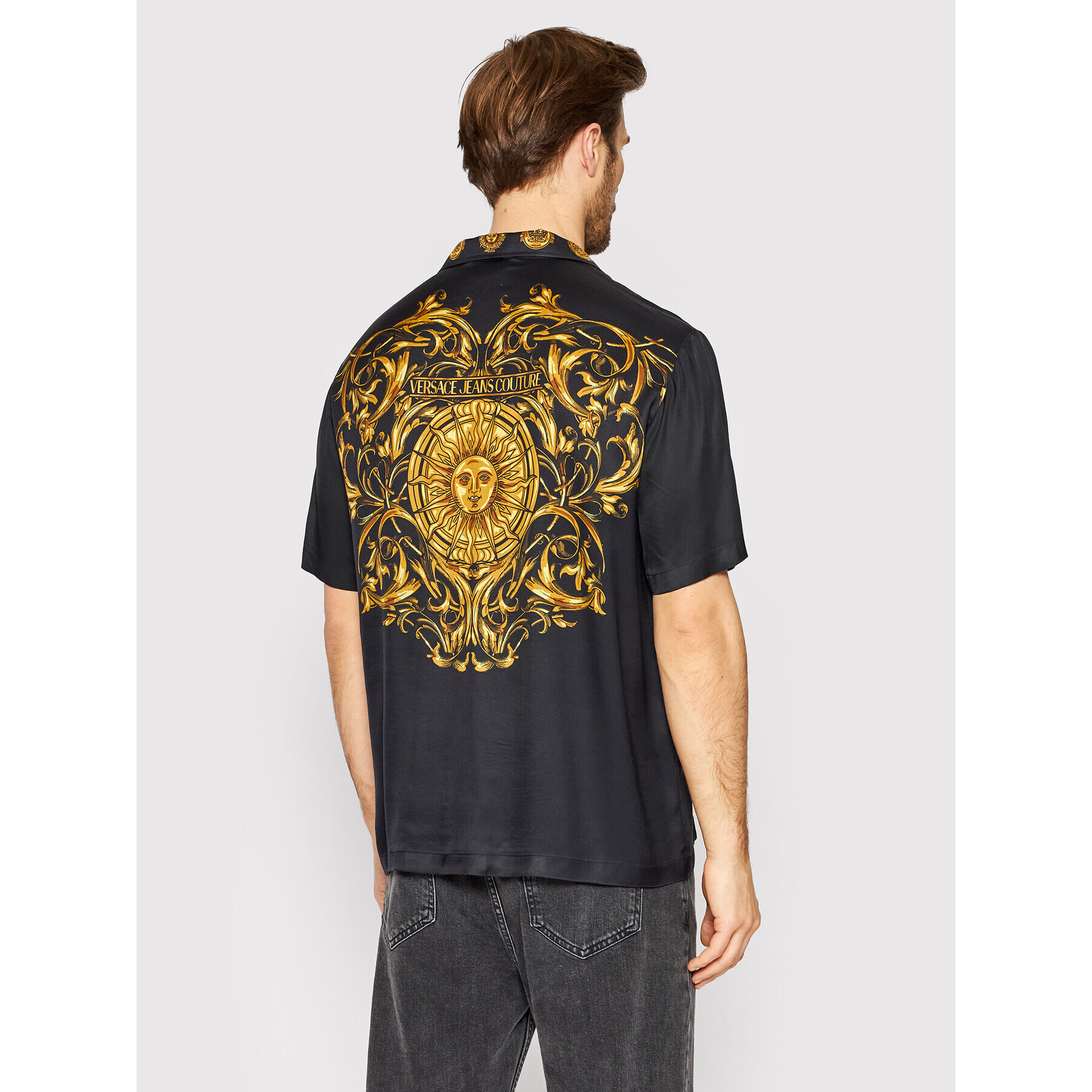 Versace Jeans Couture Риза Baroqu 72GAL2BB Черен Relaxed Fit - Pepit.bg