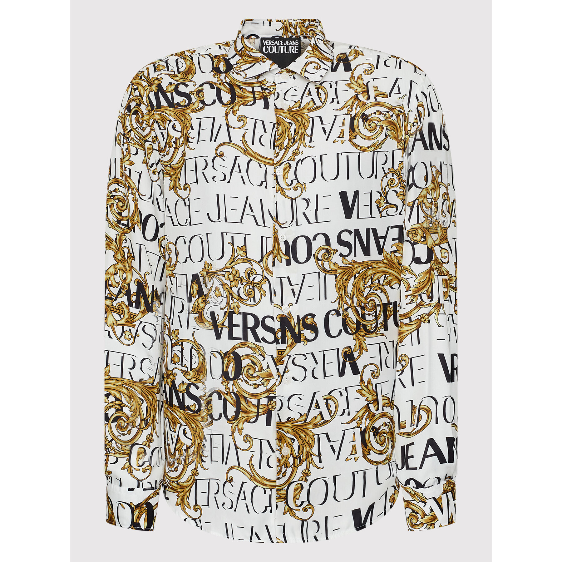 Versace Jeans Couture Риза Baroque 73GAL2R0 Бял Regular Fit - Pepit.bg