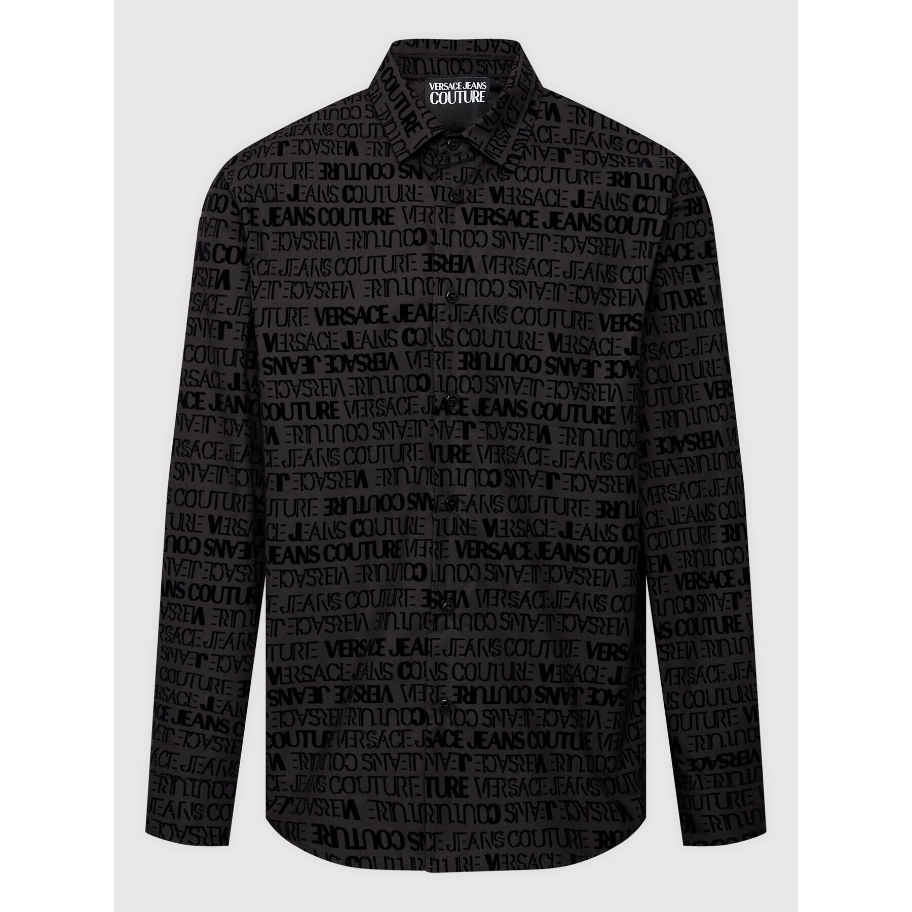Versace Jeans Couture Риза Flock 73GAL2R1 Черен Regular Fit - Pepit.bg