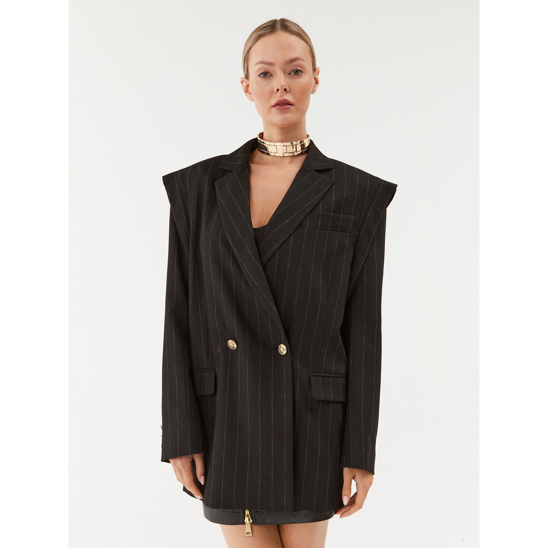 Versace Jeans Couture Сако 75HAQ700 Черен Oversize - Pepit.bg