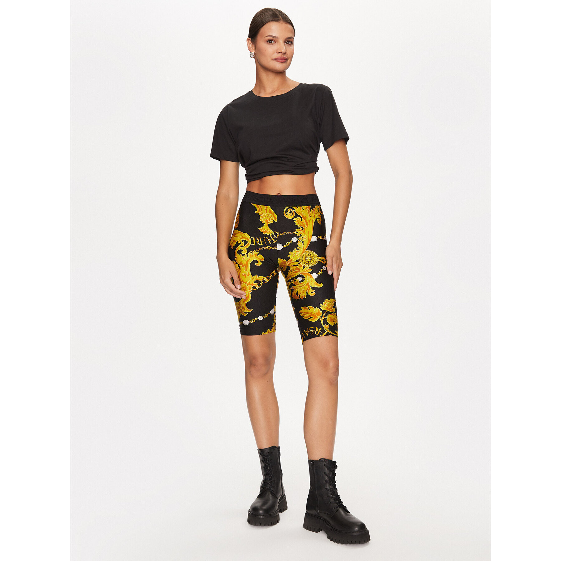 Versace Jeans Couture Шорти от плат 75HAC106 Черен Slim Fit - Pepit.bg