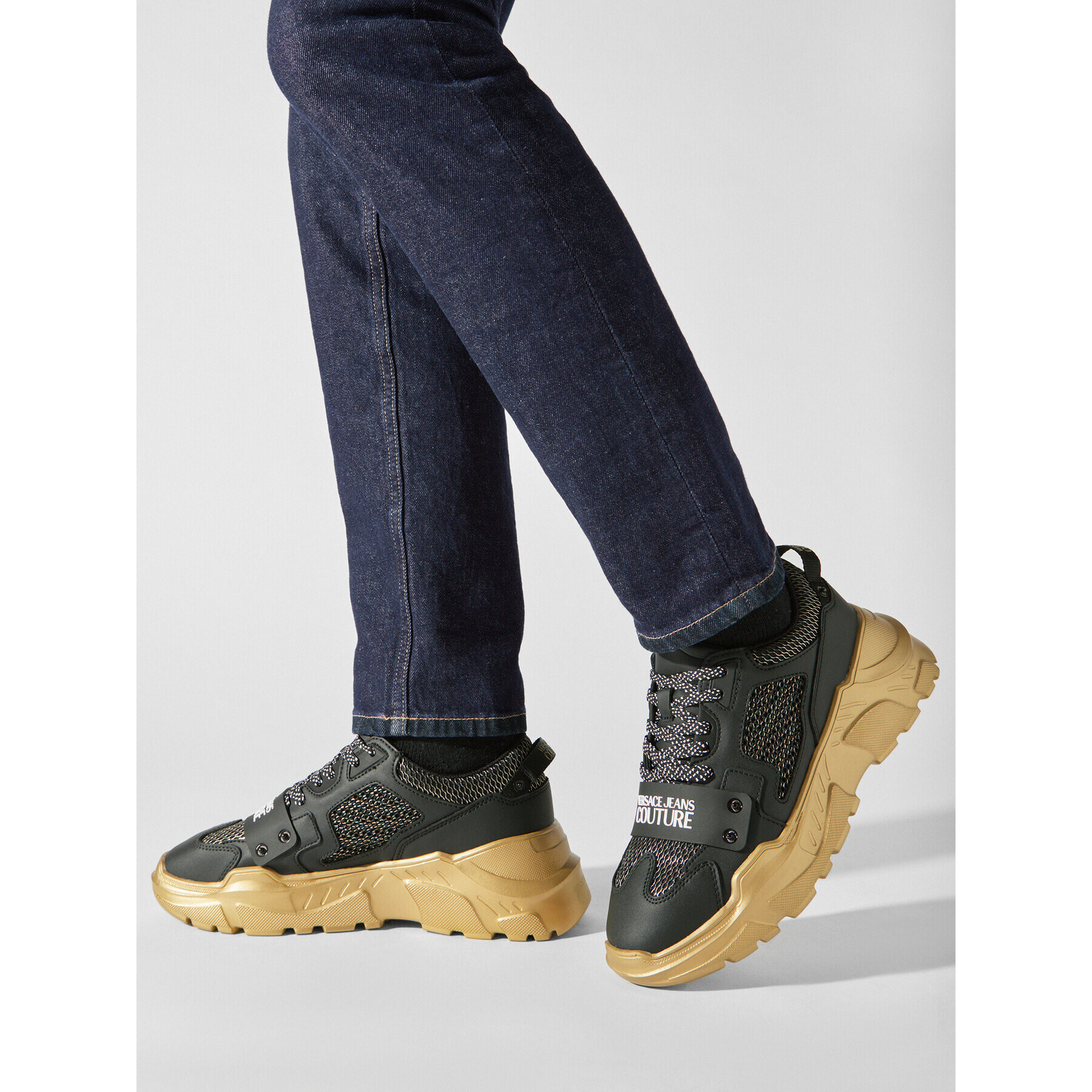Versace Jeans Couture Сникърси 73YA3SC4 Черен - Pepit.bg