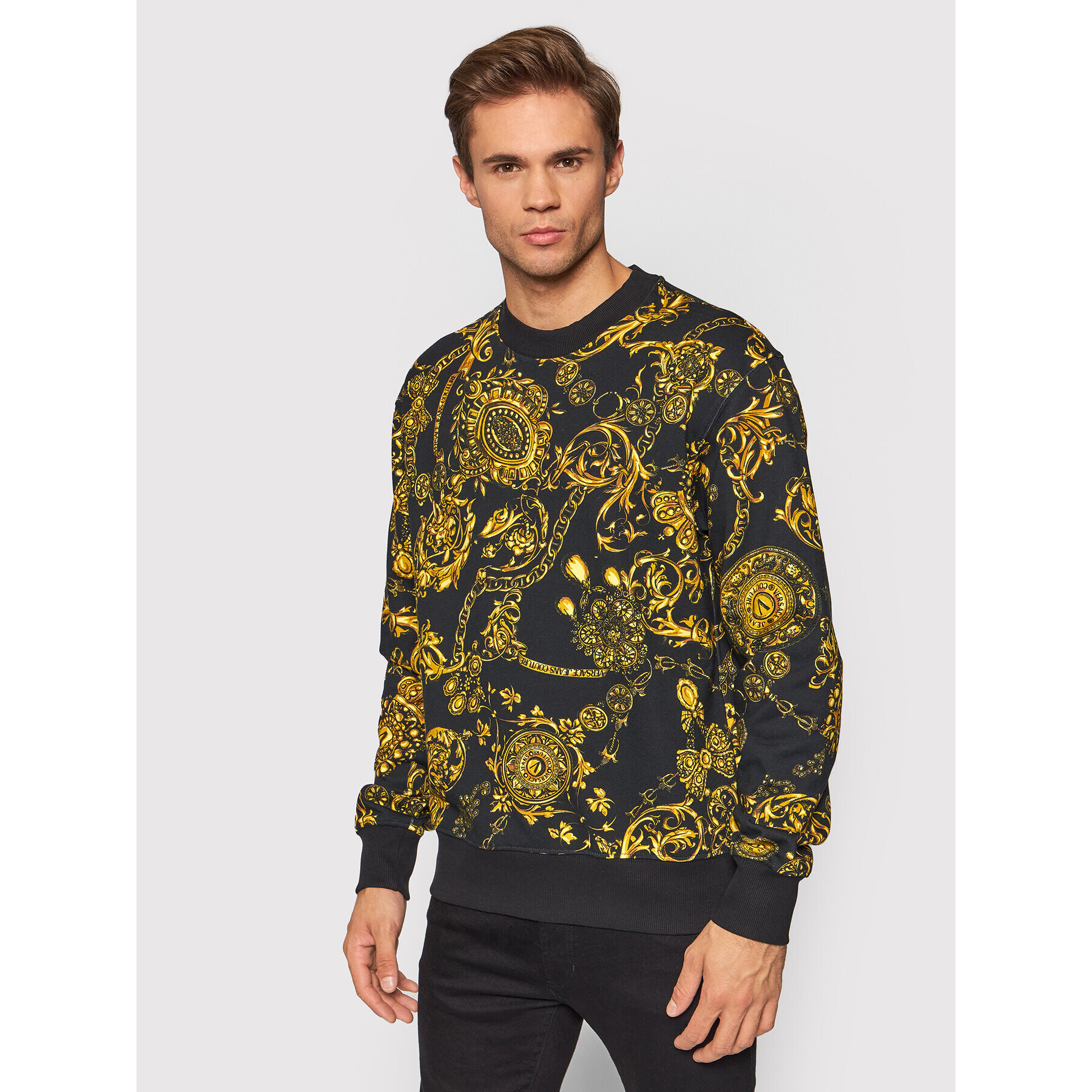 Versace Jeans Couture Суитшърт 71GAI3R0 Черен Regular Fit - Pepit.bg