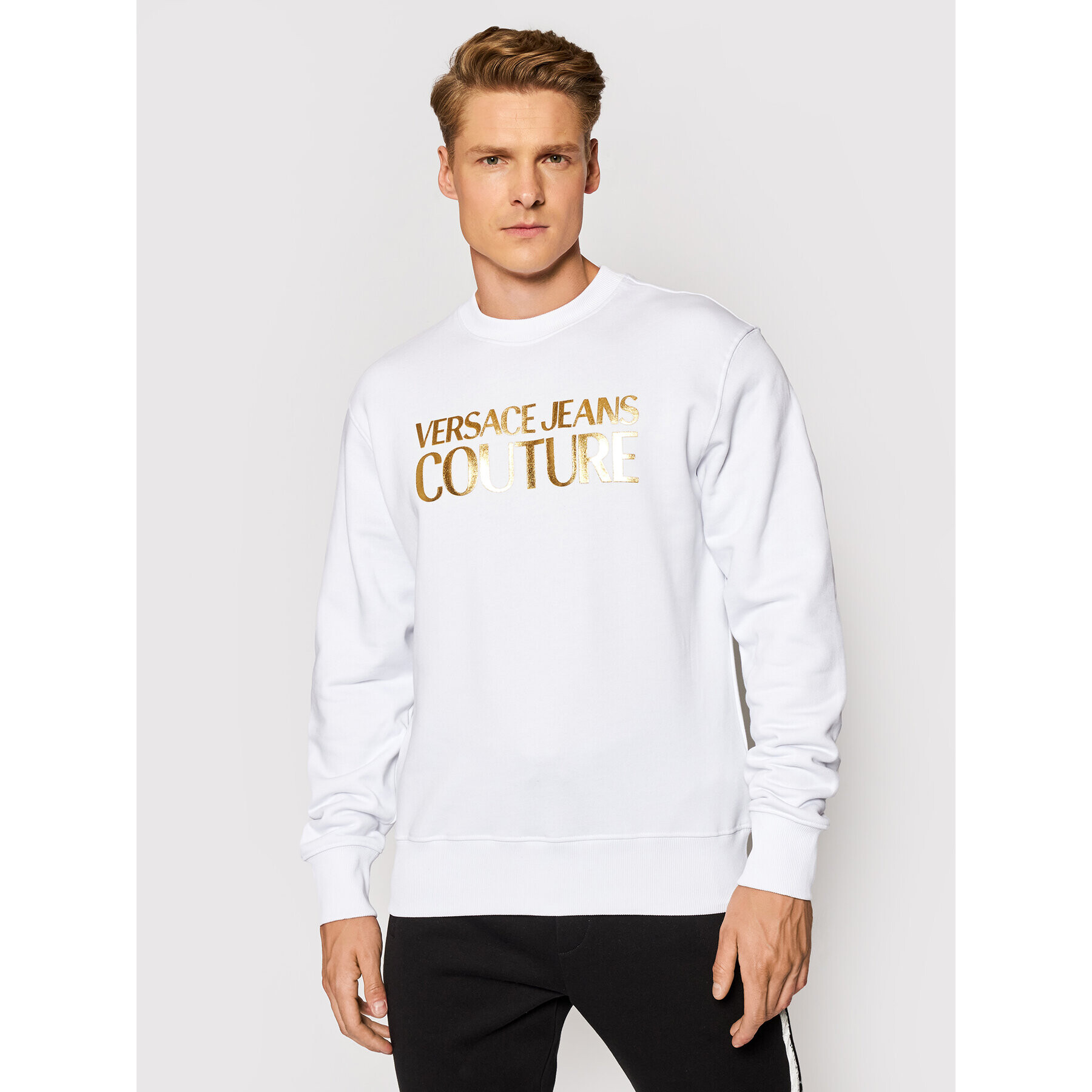 Versace Jeans Couture Суитшърт 71GAIT08 Бял Regular Fit - Pepit.bg