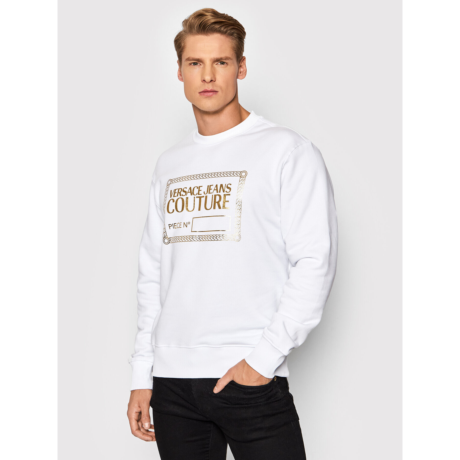 Versace Jeans Couture Суитшърт 71GAIT15 Бял Regular Fit - Pepit.bg