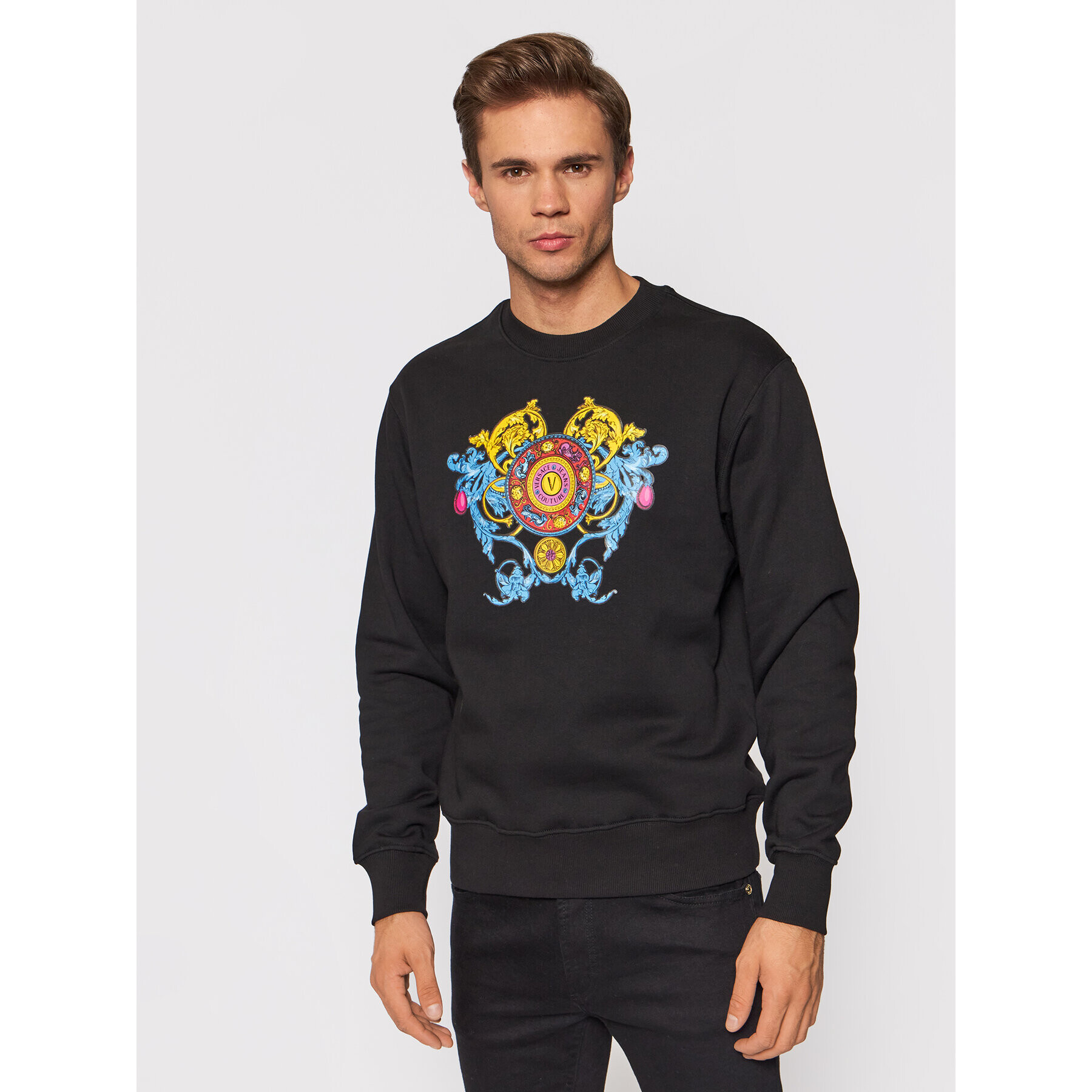 Versace Jeans Couture Суитшърт 71GAIT16 Черен Regular Fit - Pepit.bg