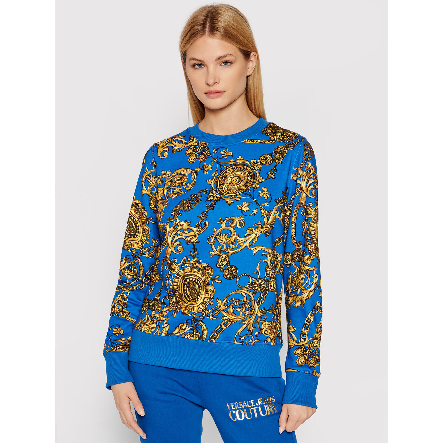 Versace Jeans Couture Суитшърт 71HAI309 Син Regular Fit - Pepit.bg