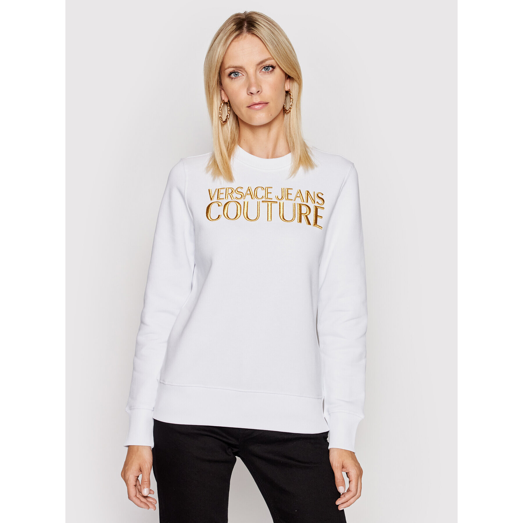 Versace Jeans Couture Суитшърт 71HAIT01 Бял Regular Fit - Pepit.bg