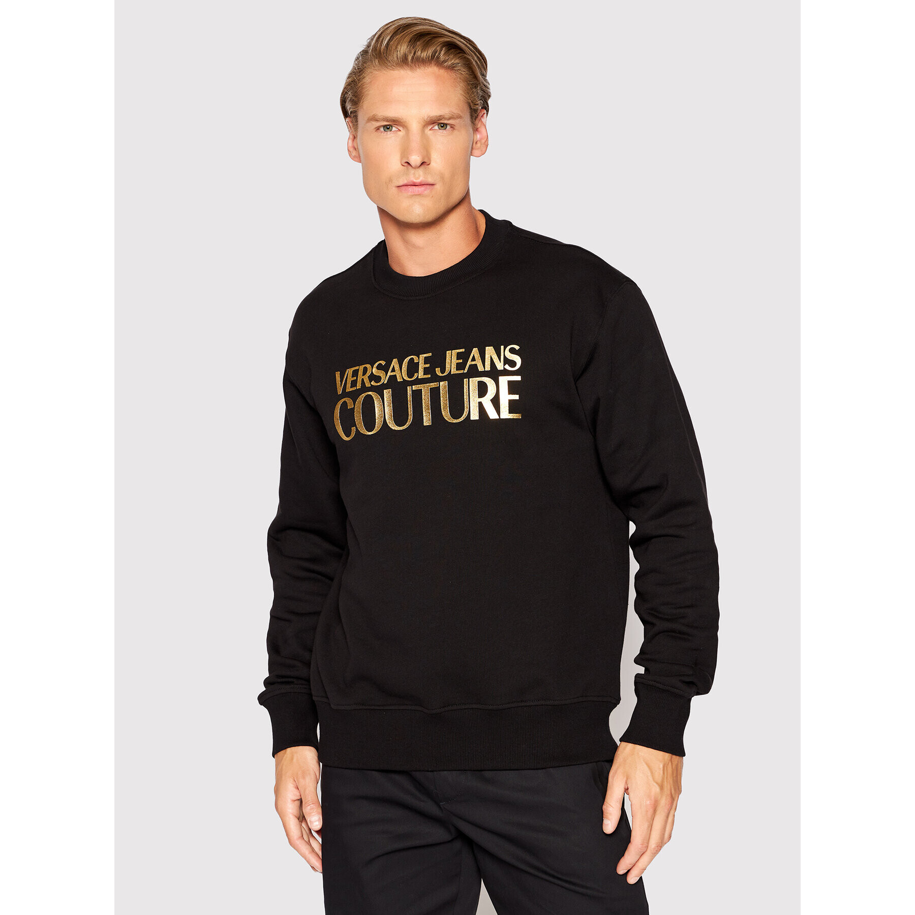 Versace Jeans Couture Суитшърт 73GAIT01 Черен Regular Fit - Pepit.bg