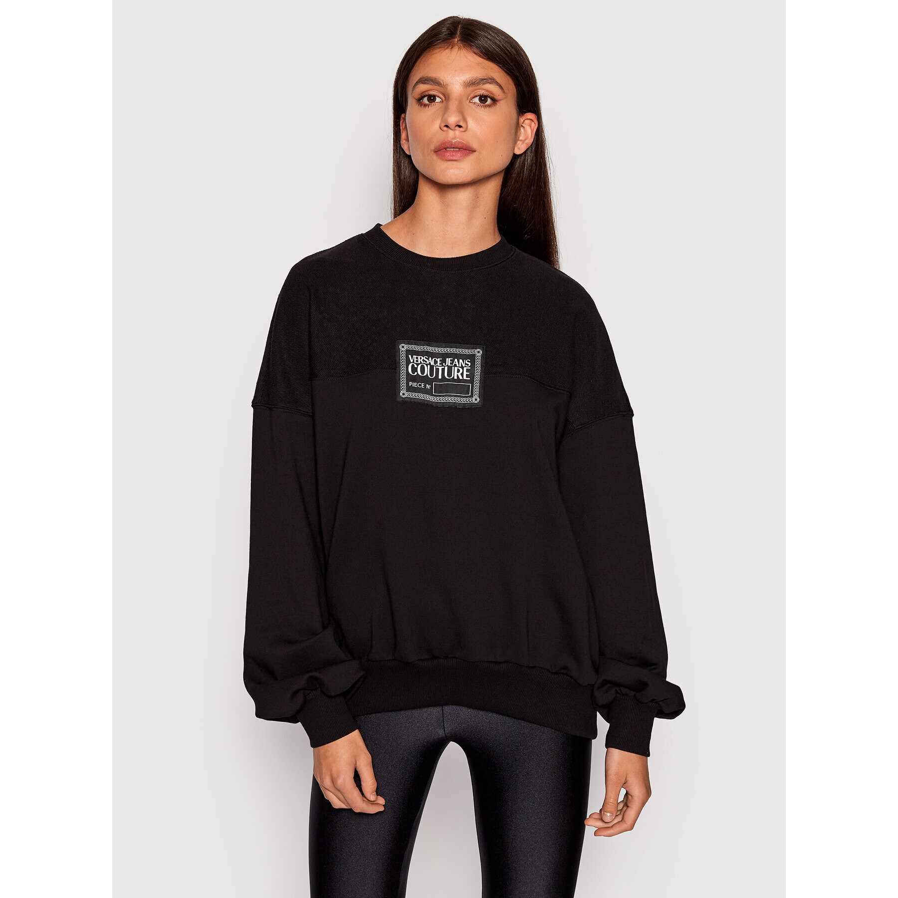Versace Jeans Couture Суитшърт 73HAI305 Черен Oversize - Pepit.bg