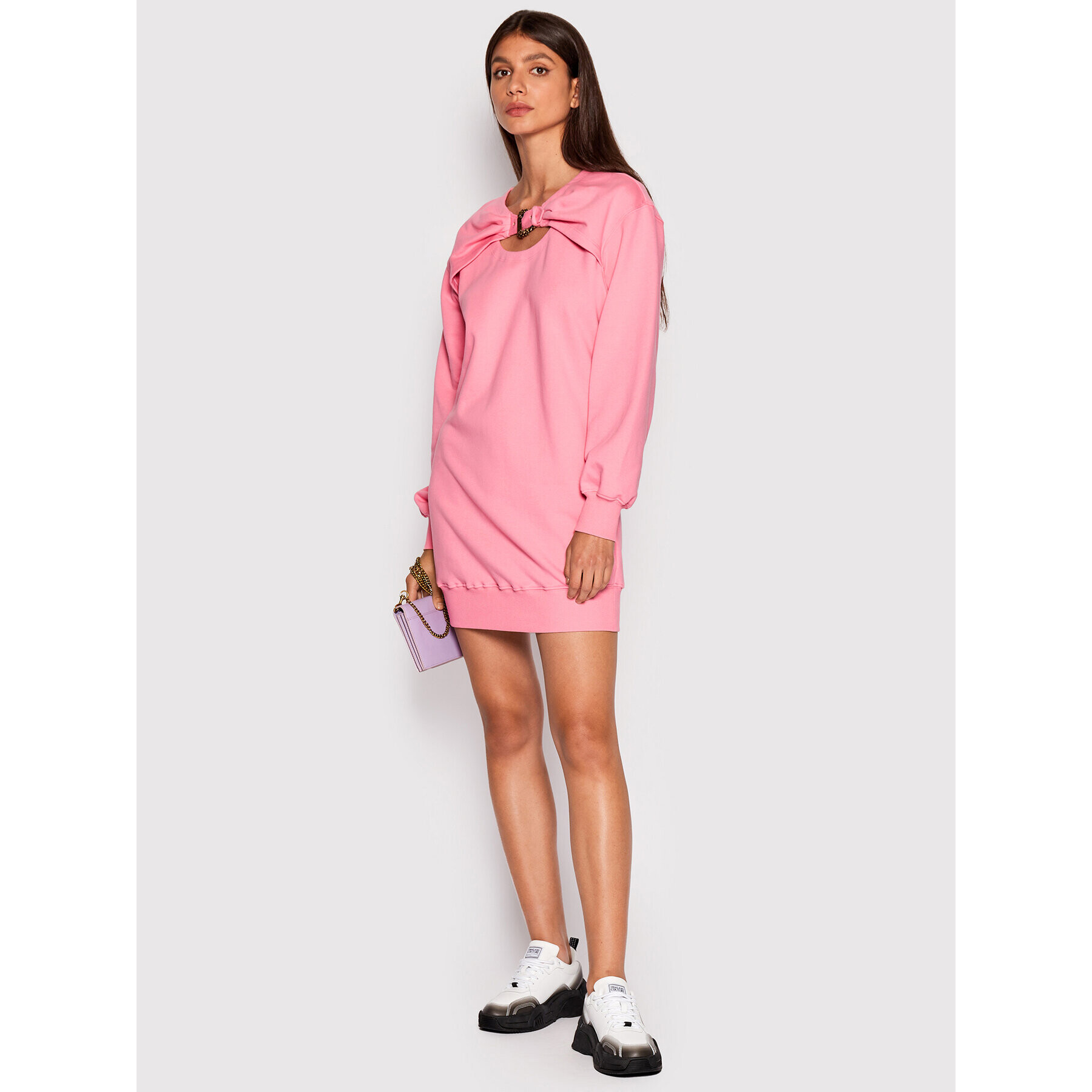 Versace Jeans Couture Суитшърт 73HAO978 Розов Relaxed Fit - Pepit.bg