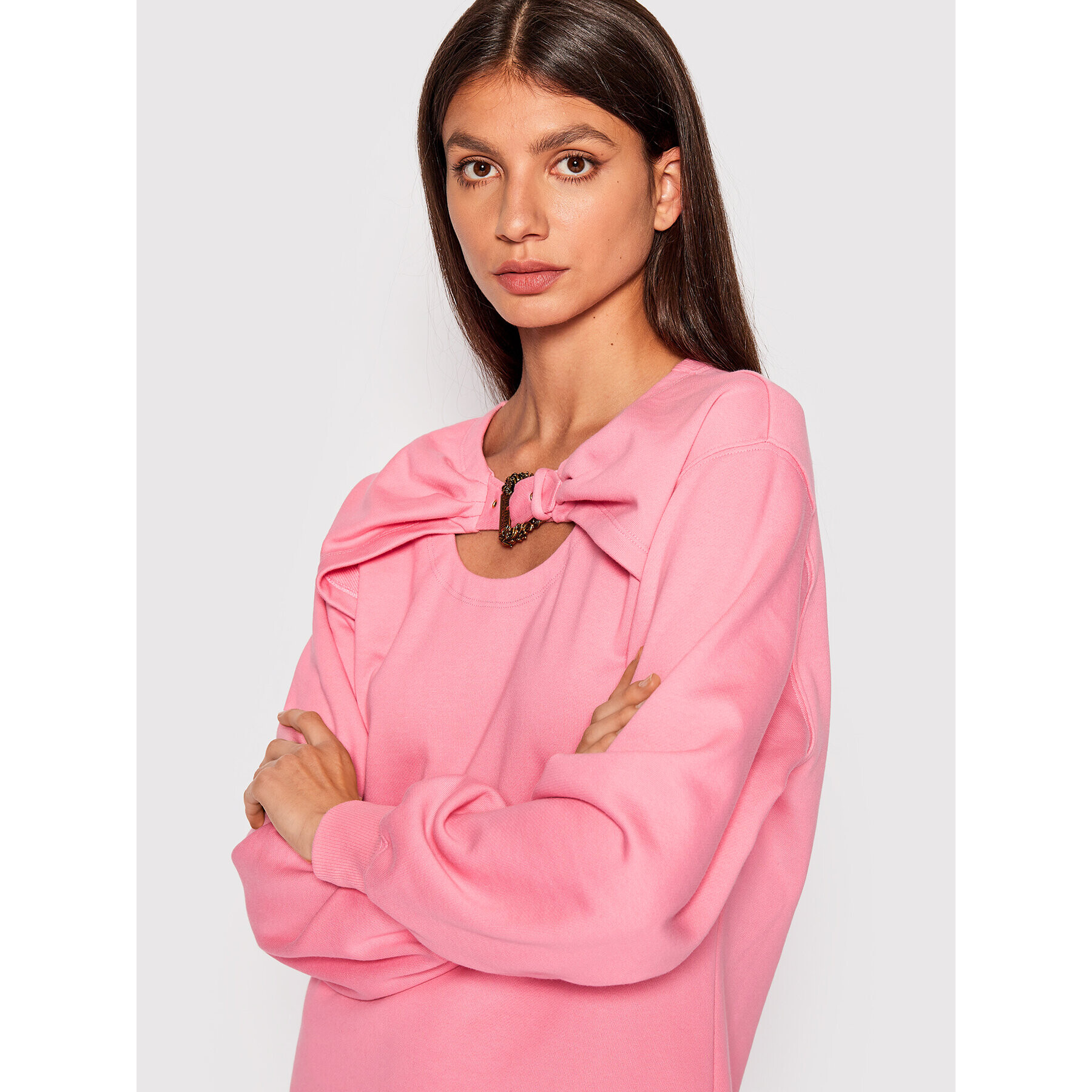 Versace Jeans Couture Суитшърт 73HAO978 Розов Relaxed Fit - Pepit.bg