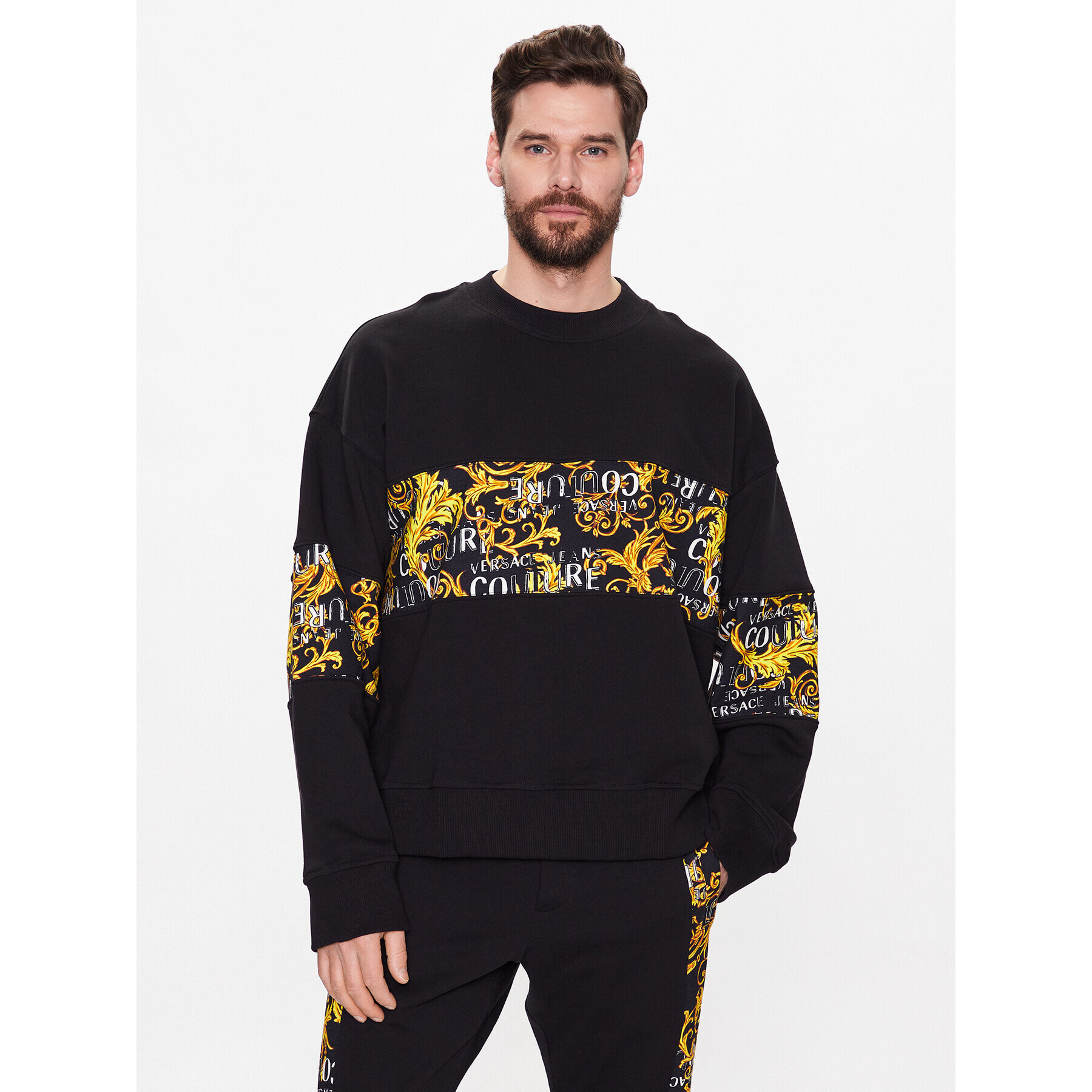 Versace Jeans Couture Суитшърт 74GAI309 Черен Regular Fit - Pepit.bg