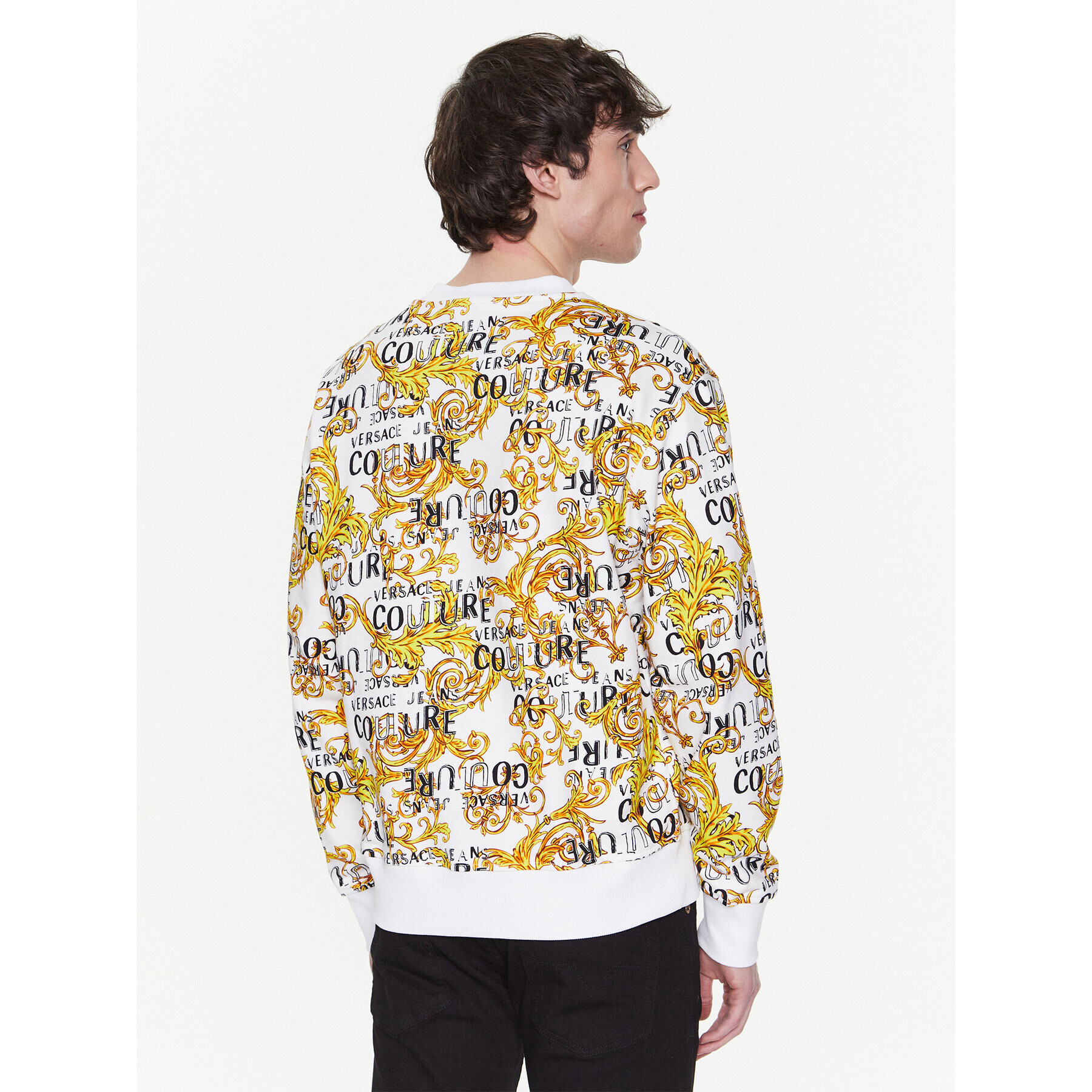 Versace Jeans Couture Суитшърт 74GAI3R0 Бял Regular Fit - Pepit.bg