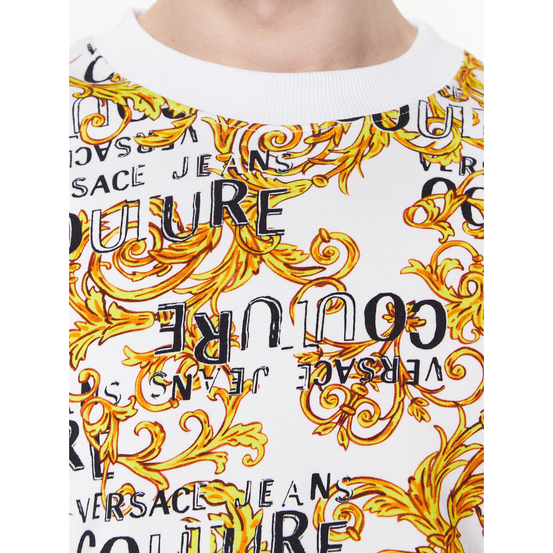Versace Jeans Couture Суитшърт 74GAI3R0 Бял Regular Fit - Pepit.bg