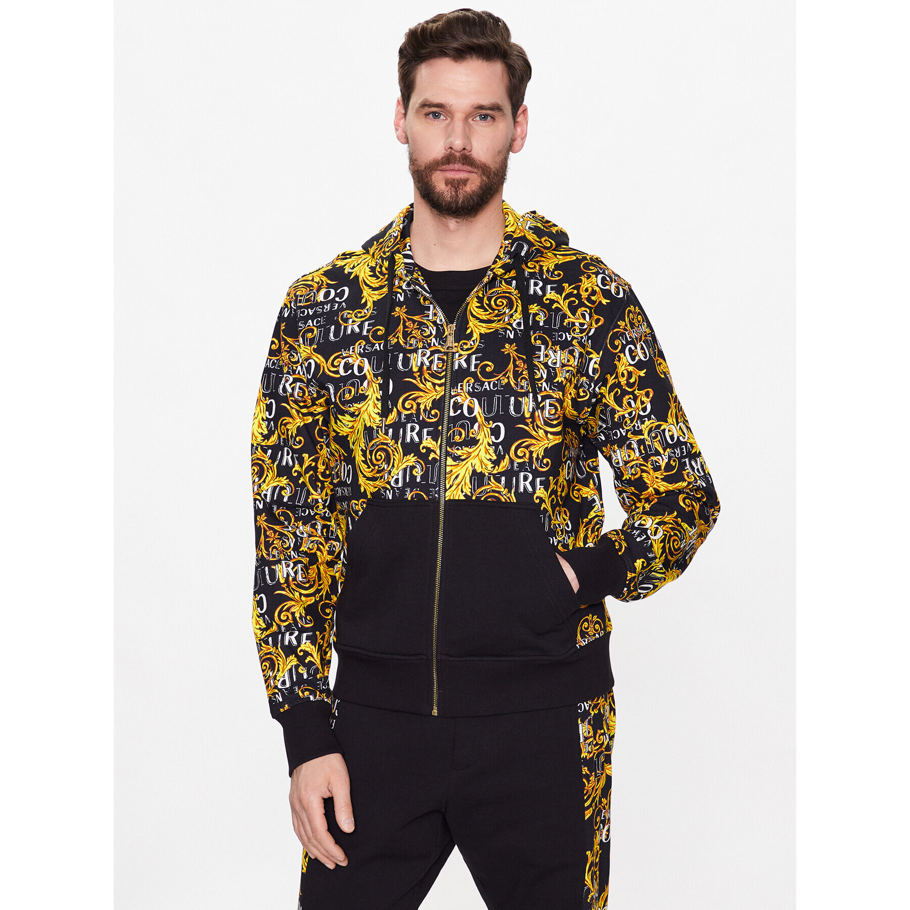 Versace Jeans Couture Суитшърт 74GAI3Z0 Черен Regular Fit - Pepit.bg