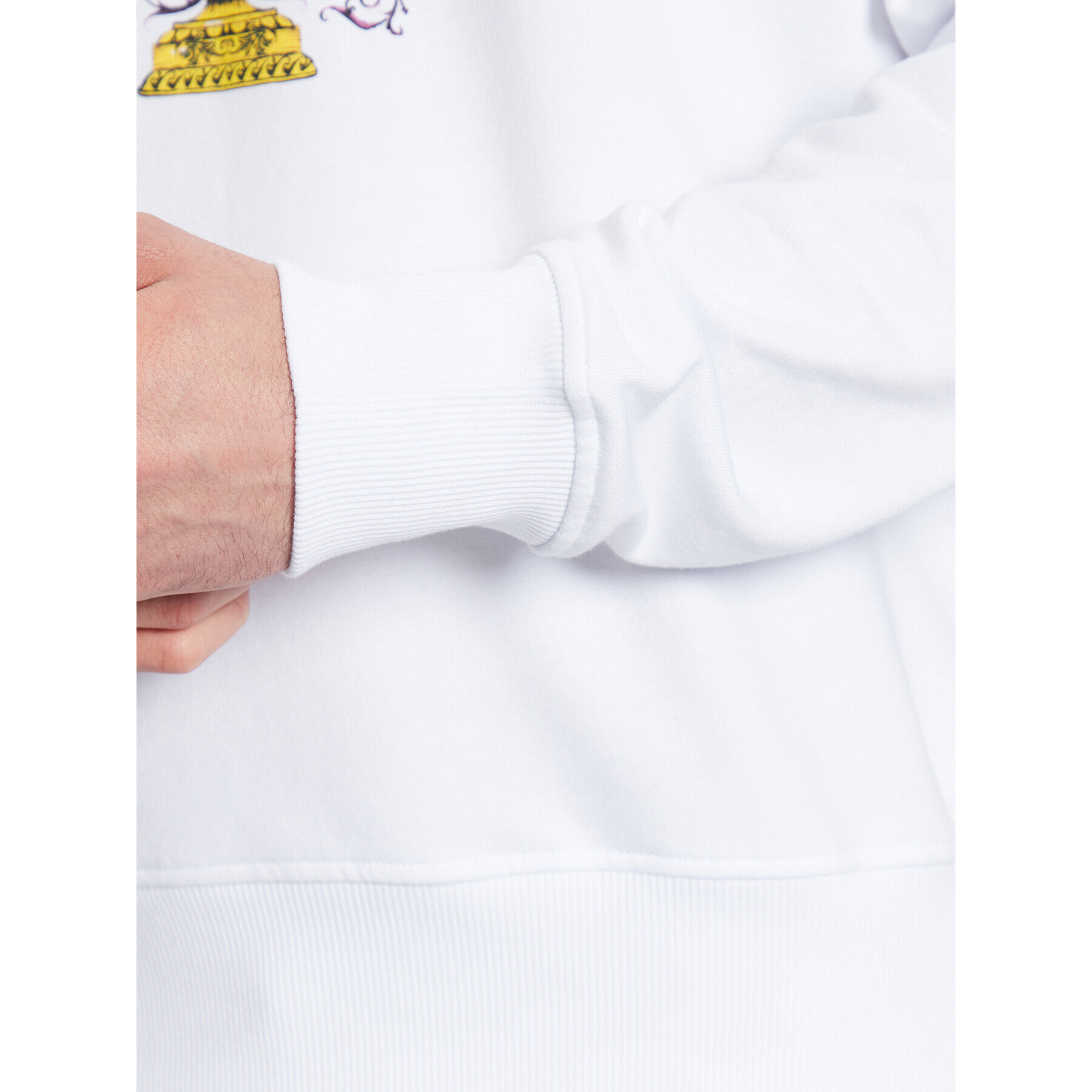 Versace Jeans Couture Суитшърт 74GAIF01 Бял Regular Fit - Pepit.bg