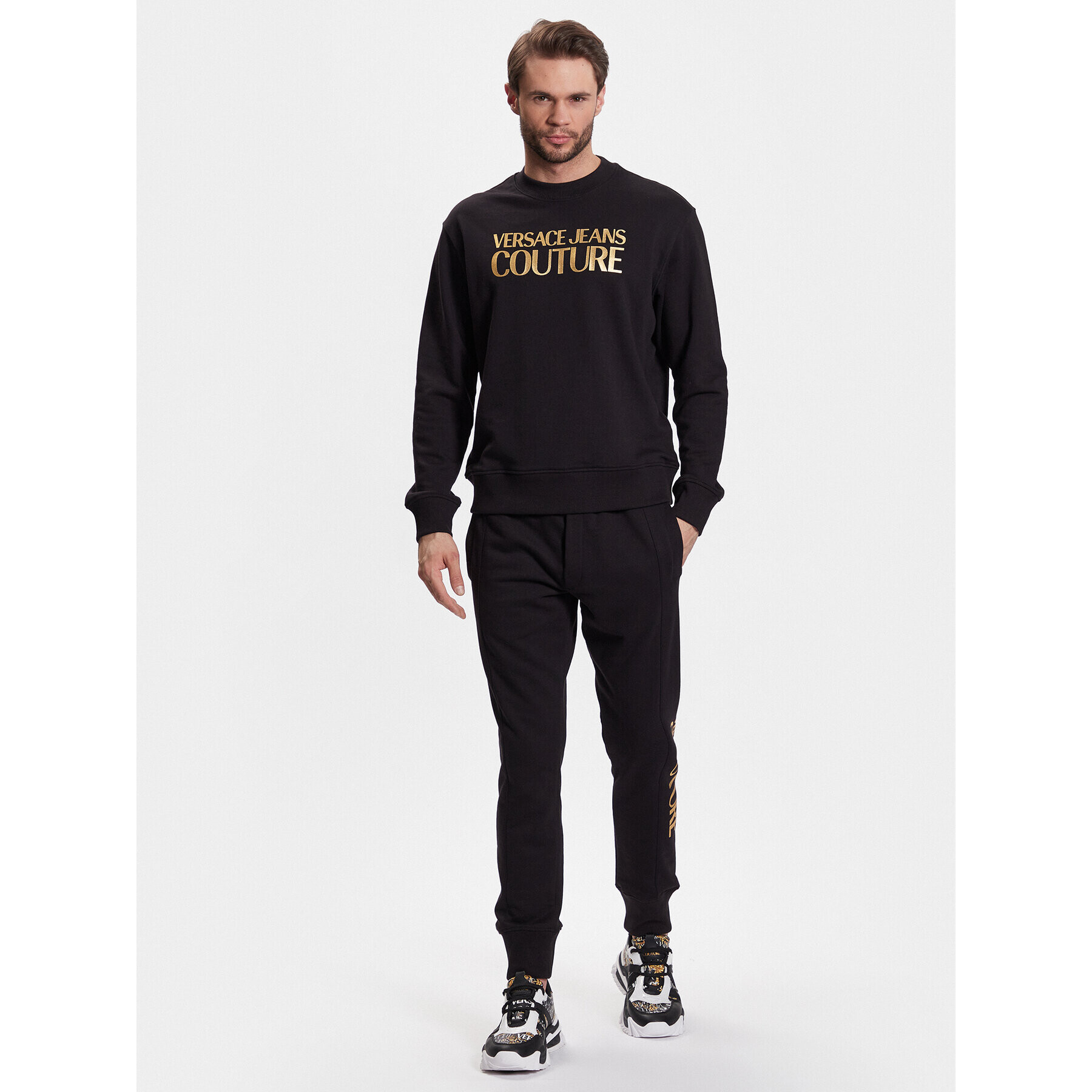 Versace Jeans Couture Суитшърт 74GAIT01 Черен Regular Fit - Pepit.bg