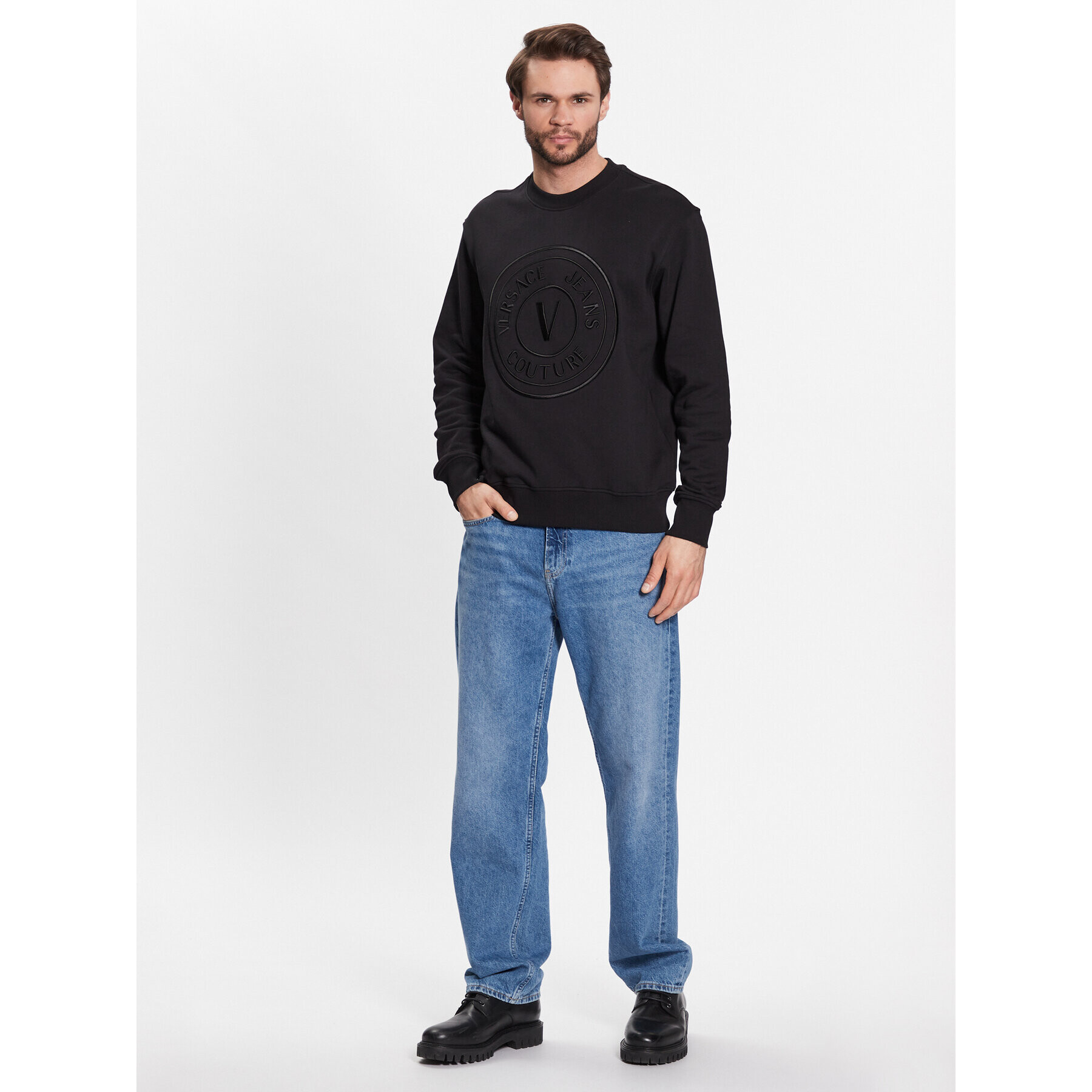 Versace Jeans Couture Суитшърт 74GAIT09 Черен Regular Fit - Pepit.bg