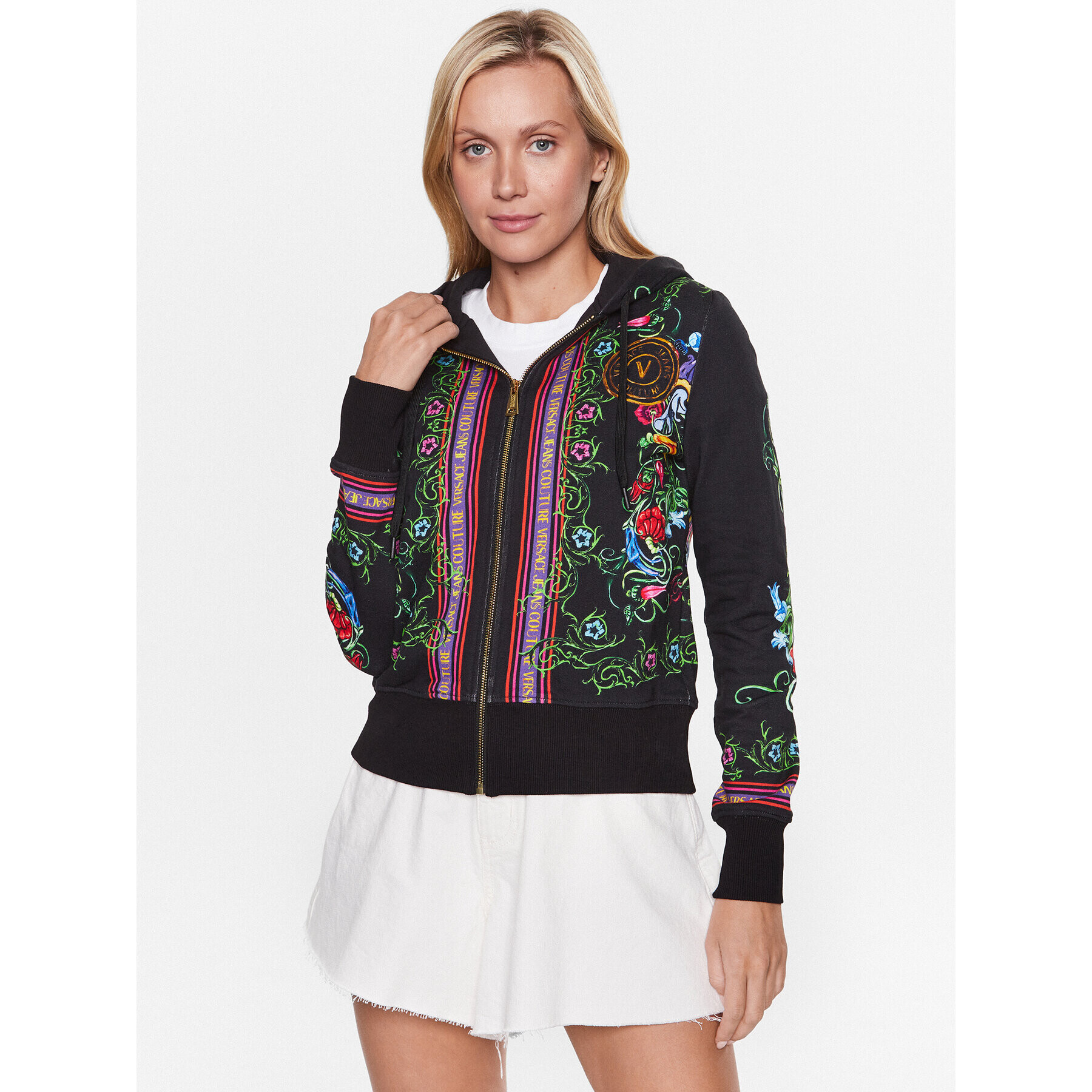Versace Jeans Couture Суитшърт 74HAI3A6 Черен Regular Fit - Pepit.bg