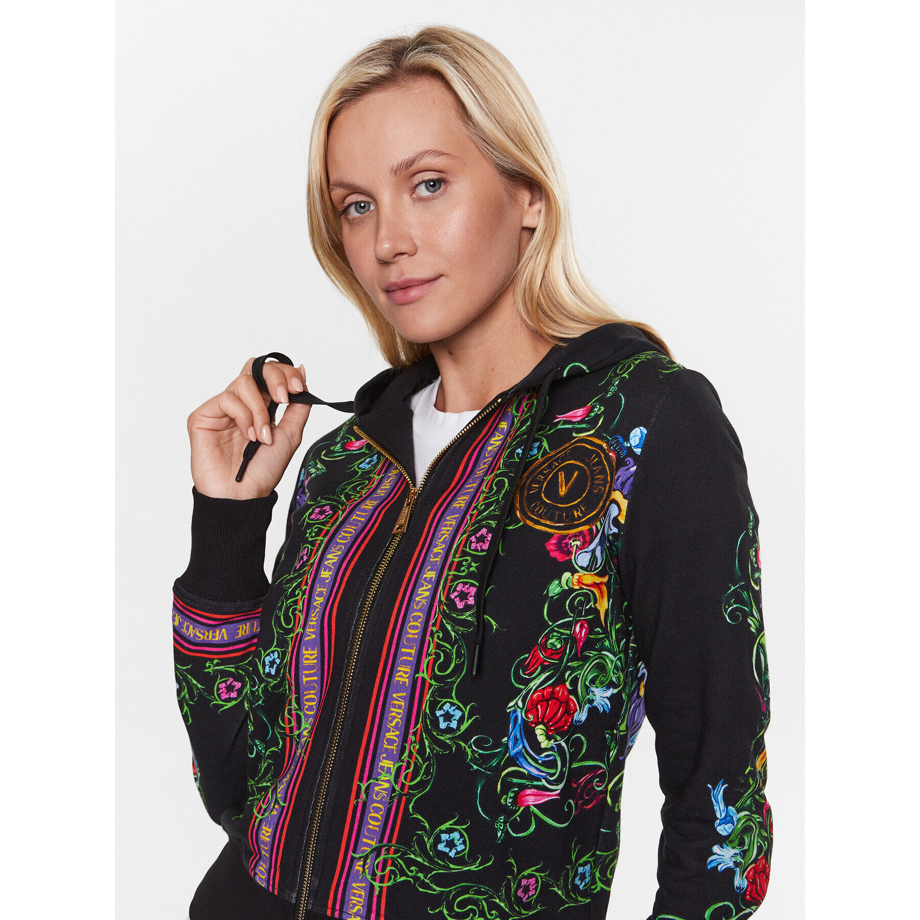 Versace Jeans Couture Суитшърт 74HAI3A6 Черен Regular Fit - Pepit.bg